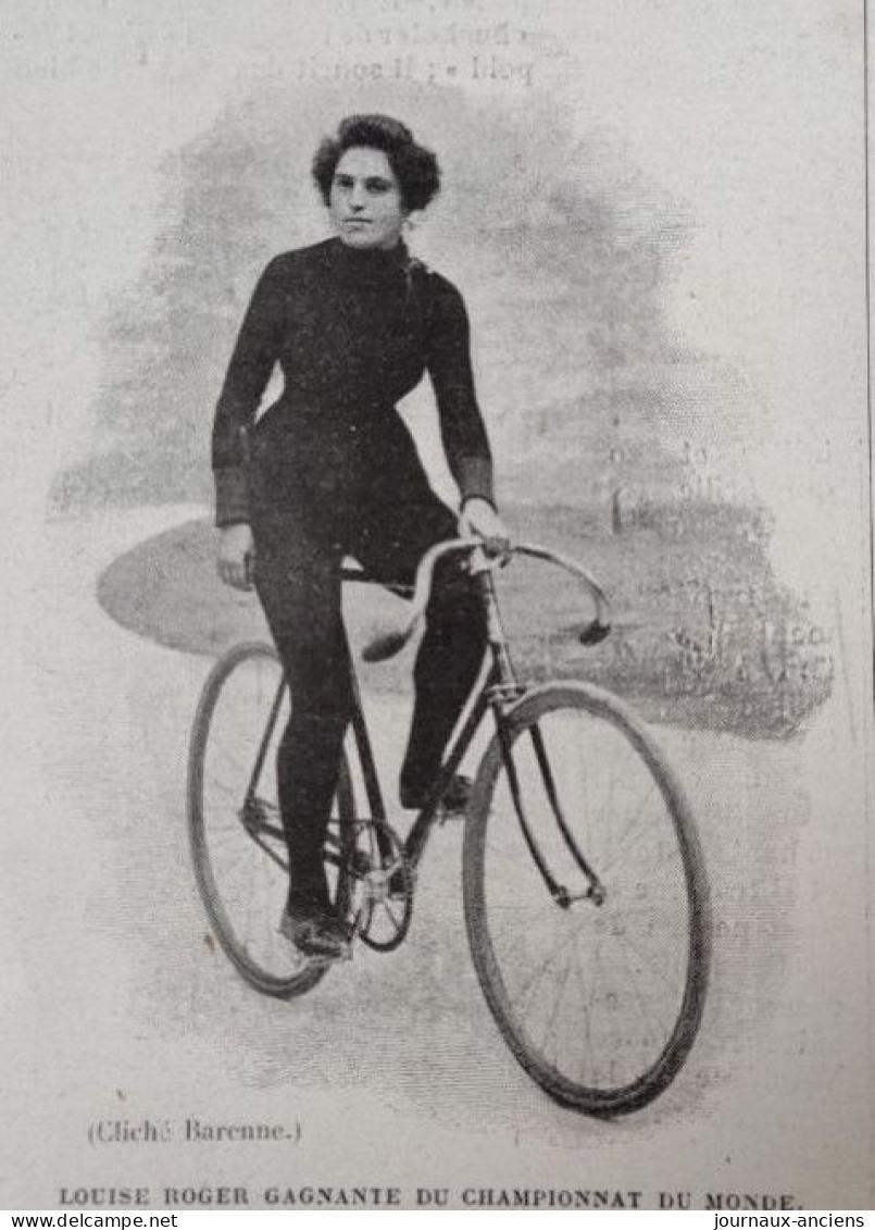 1898 OSTENDE - CYCLISME FEMININ - LE CHAMPIONNAT DU MONDE ( VITESSE ) - LOUISE ROGER - LA VIE AU GRAND AIR - Zeitschriften - Vor 1900