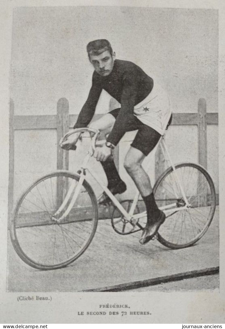 1898 CYCLISME LA COURSE DES 72 HEURES ET SES CONSÉQUENCES - VÉLODROME DU PARC DES PRINCES - LA VIE AU GRAND AIR