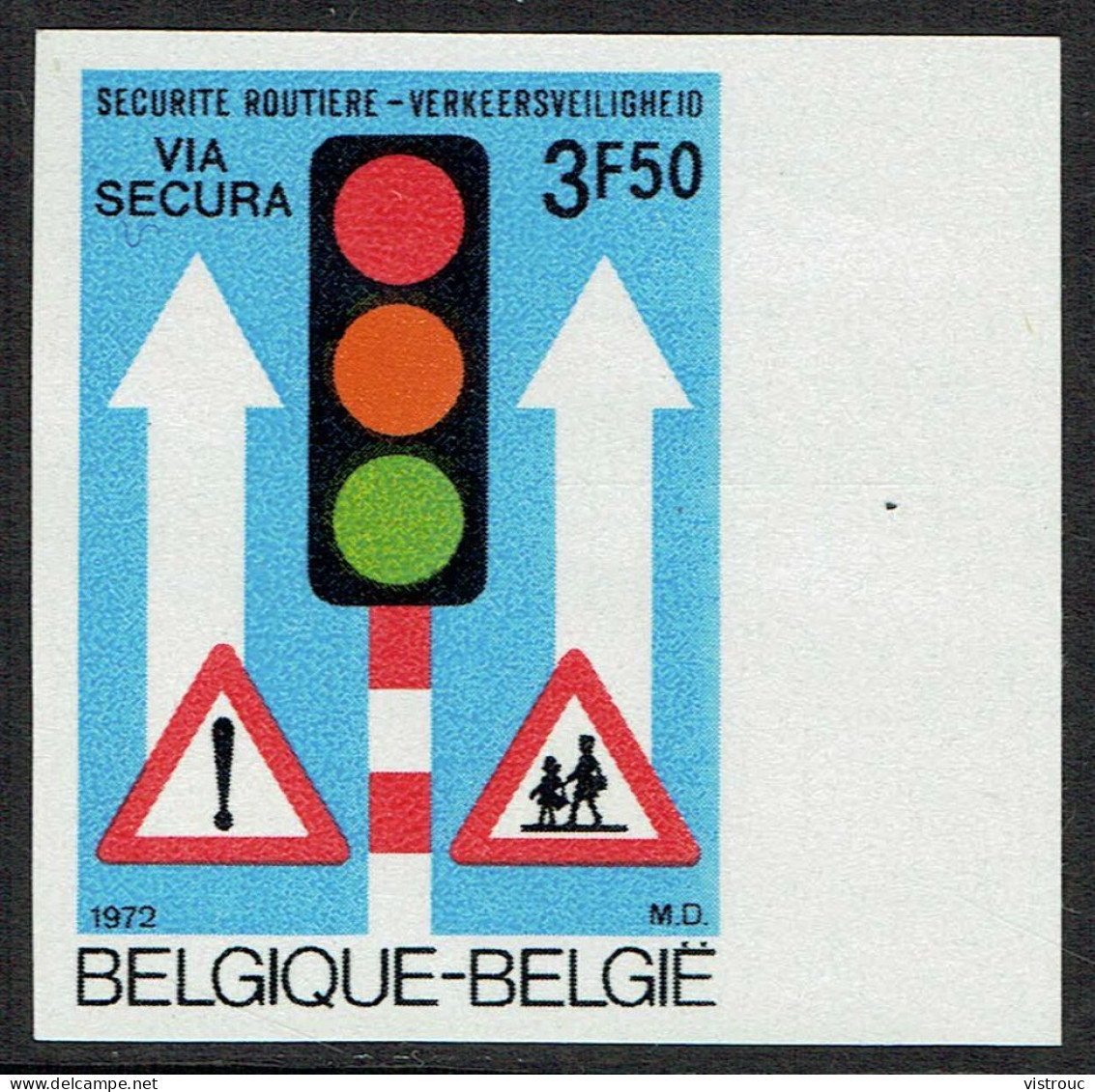 COB 1617 - ND B. De F.-  Cote: 10 € - Sécurité Routière: 20 E Anniversaire De VIA SECURA - 1972. - 1961-1980