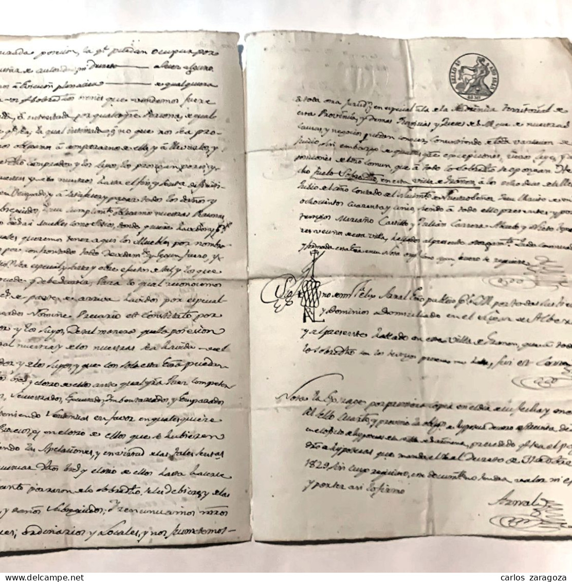 ESPAÑA 1845 — TIMBRE FISCAL, SELLOS DE 40 Ms — Pliego Completo, 4 Páginas — TIMBROLOGIA - Steuermarken