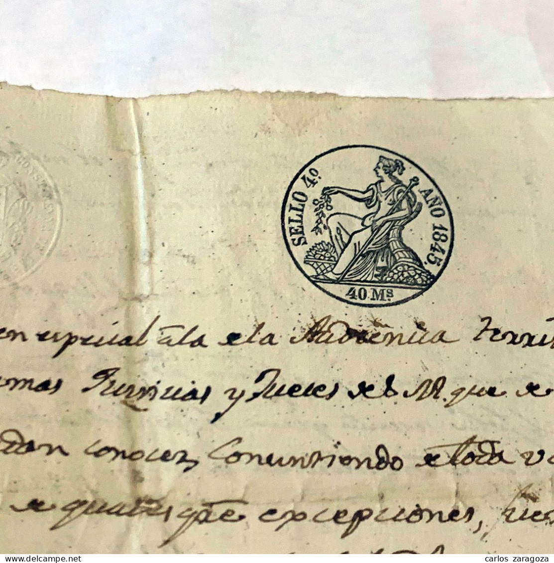 ESPAÑA 1845 — TIMBRE FISCAL, SELLOS DE 40 Ms — Pliego Completo, 4 Páginas — TIMBROLOGIA - Fiscaux