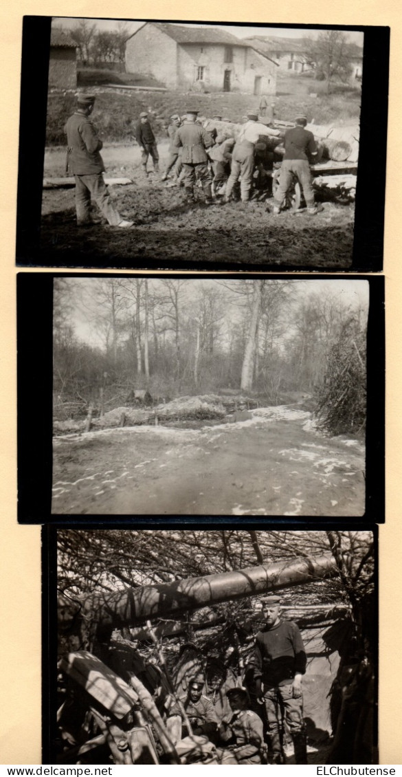 Lot Photos Soldats Allemands Ruines Tranchée Artillerie église Woël Hattonchâtel Côtes De Meuse Guerre 14-18 - Oorlog, Militair