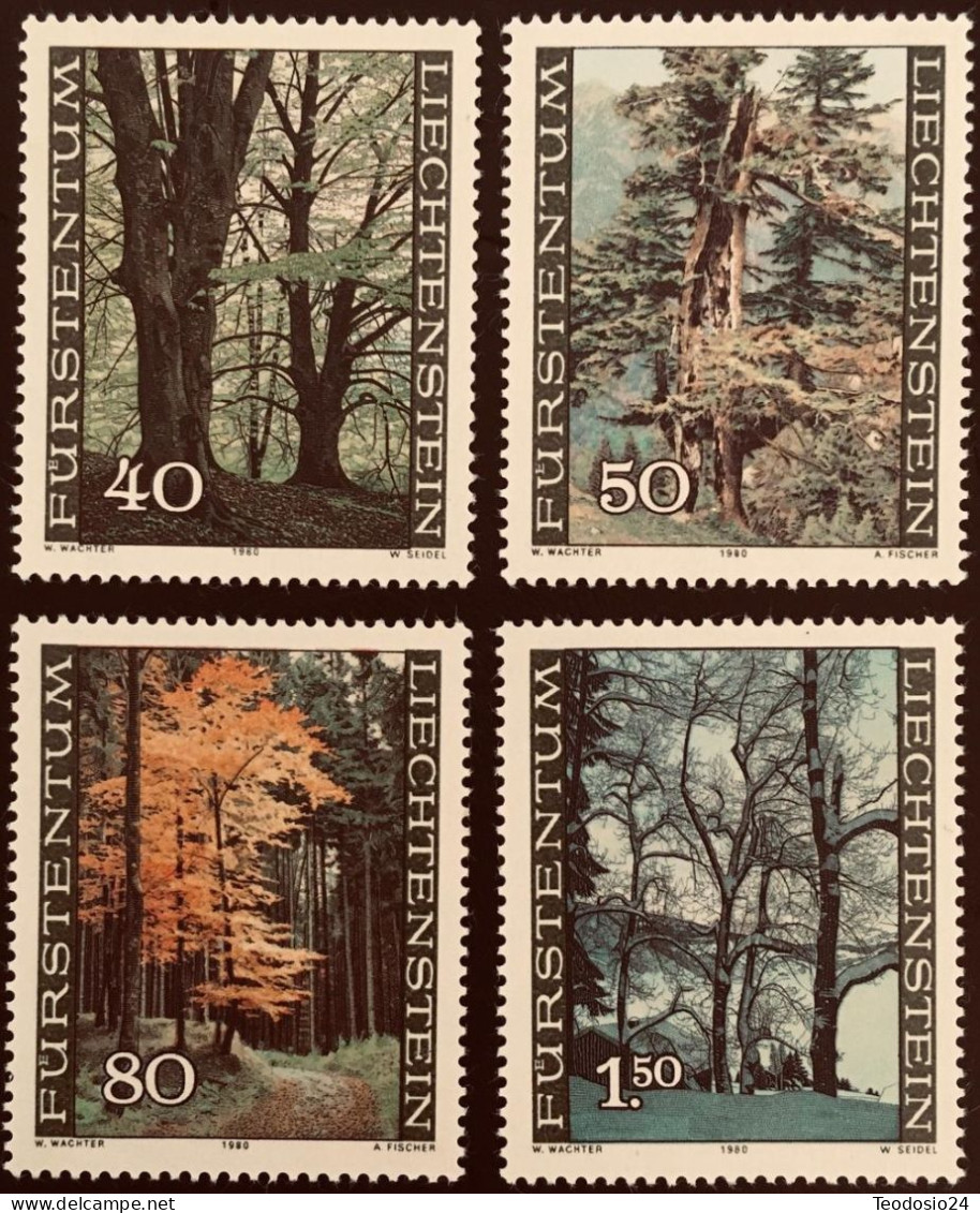 Liechtenstein 1980 Yt 698 A 701 ** El Bosque Durante Las Cuatro Estaciones - Nuovi