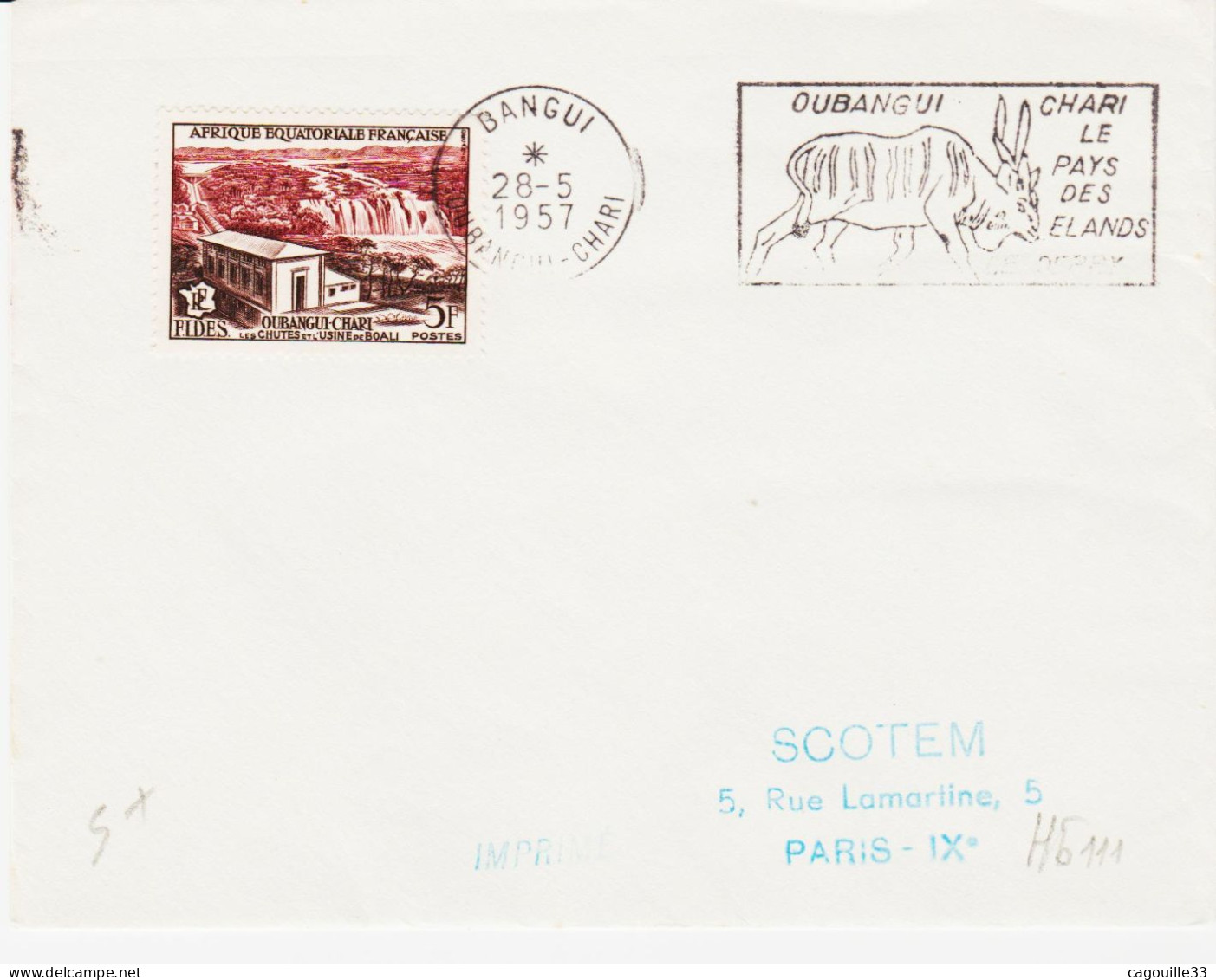 Oubangui Chari , De Bangui  En 1957 TB - Covers & Documents