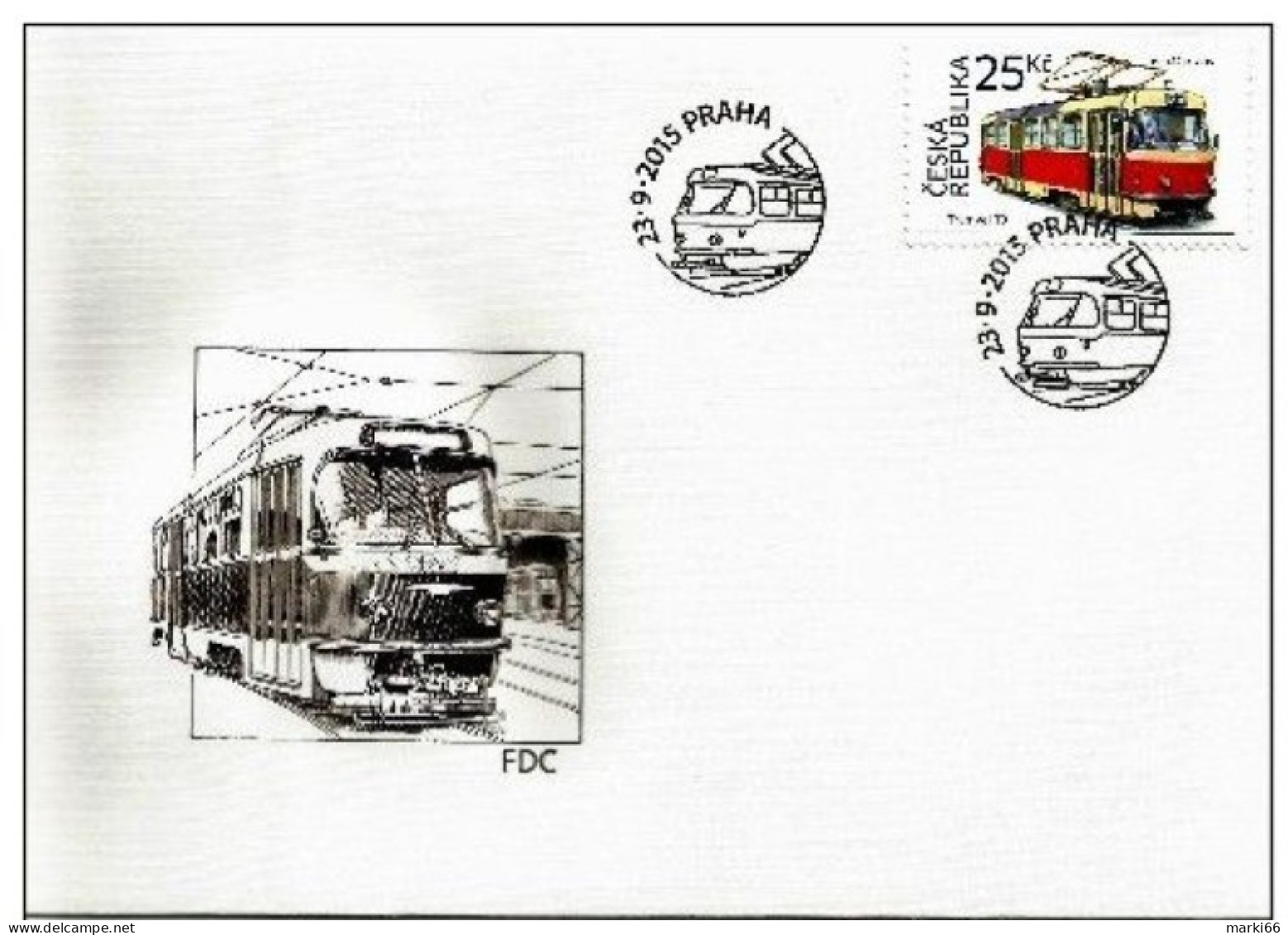 Czech Republic - 2015 - Historical Vehicles - Tram T3 - FDC (first Day Cover) - FDC