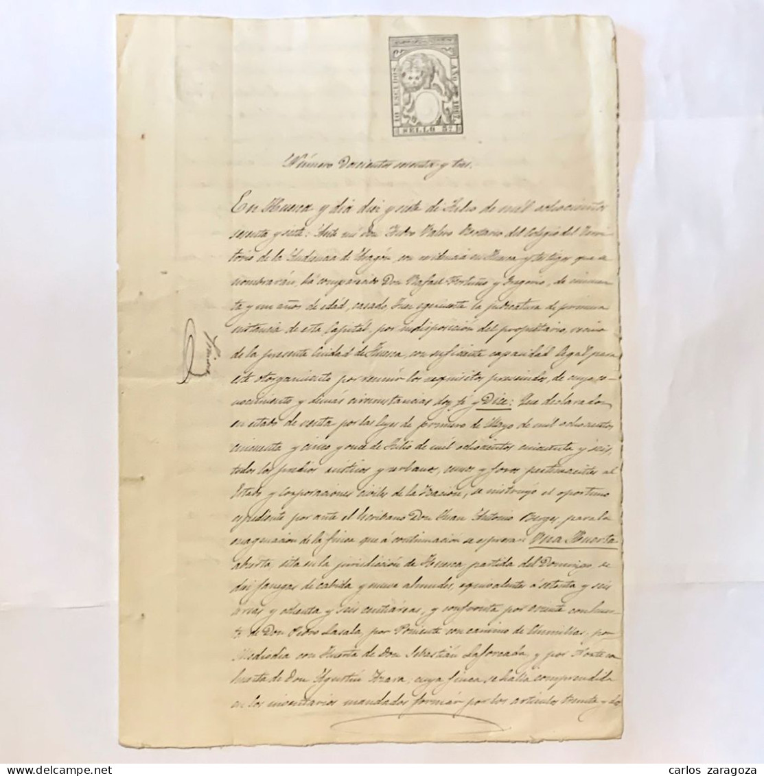 ESPAÑA 1867 — TIMBRE FISCAL, SELLO DE 10 Escudos — Pliego Completo, 4 Páginas — TIMBROLOGIA - Revenue Stamps