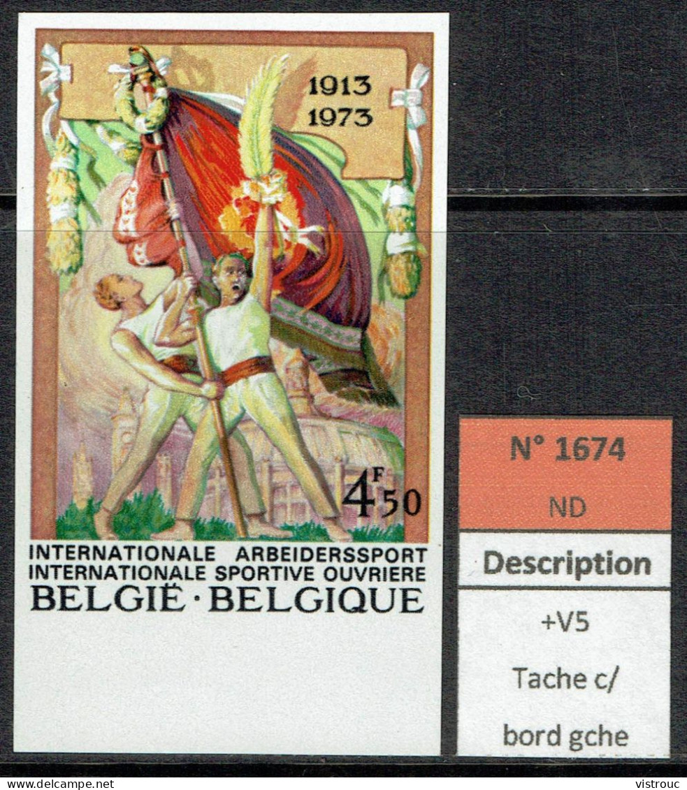 COB 1674 - ND B. De F.-  Cote: 12,50 € - 60 E Anniversaire De L'Internationale Sportive Ouvrière - 1973. - 1961-1980