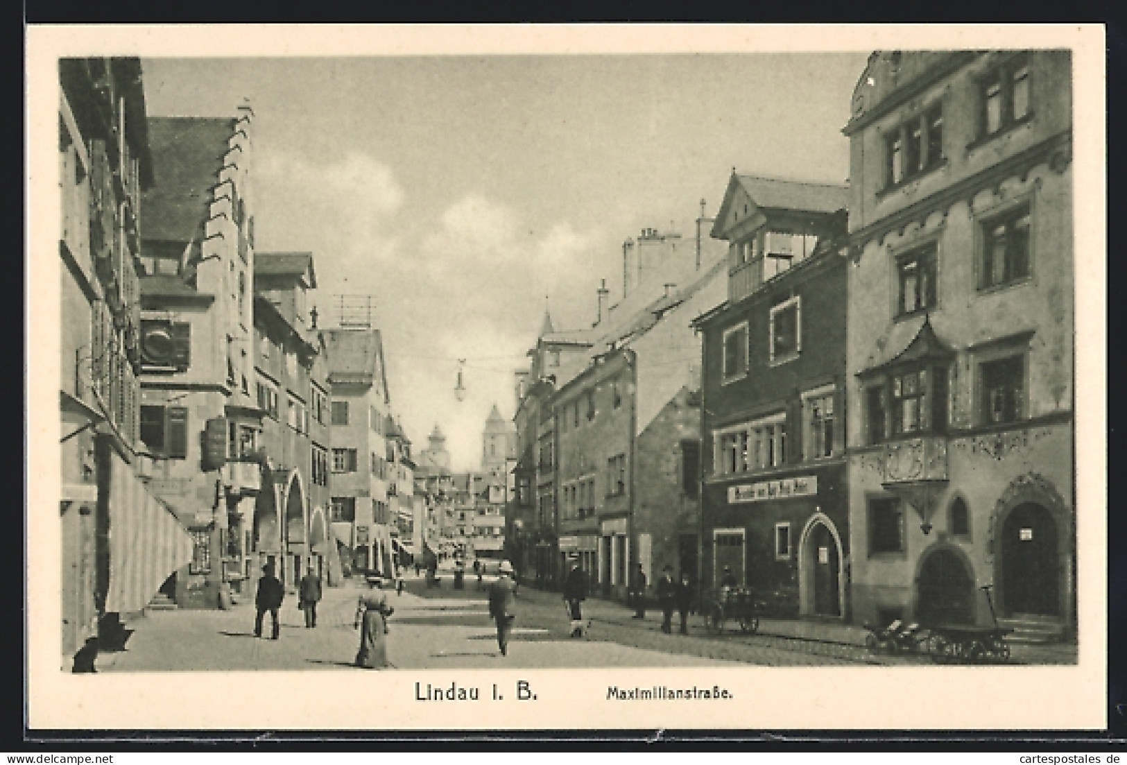 AK Lindau I. B., Maximilianstrasse Mit Gasthaus  - Lindau A. Bodensee