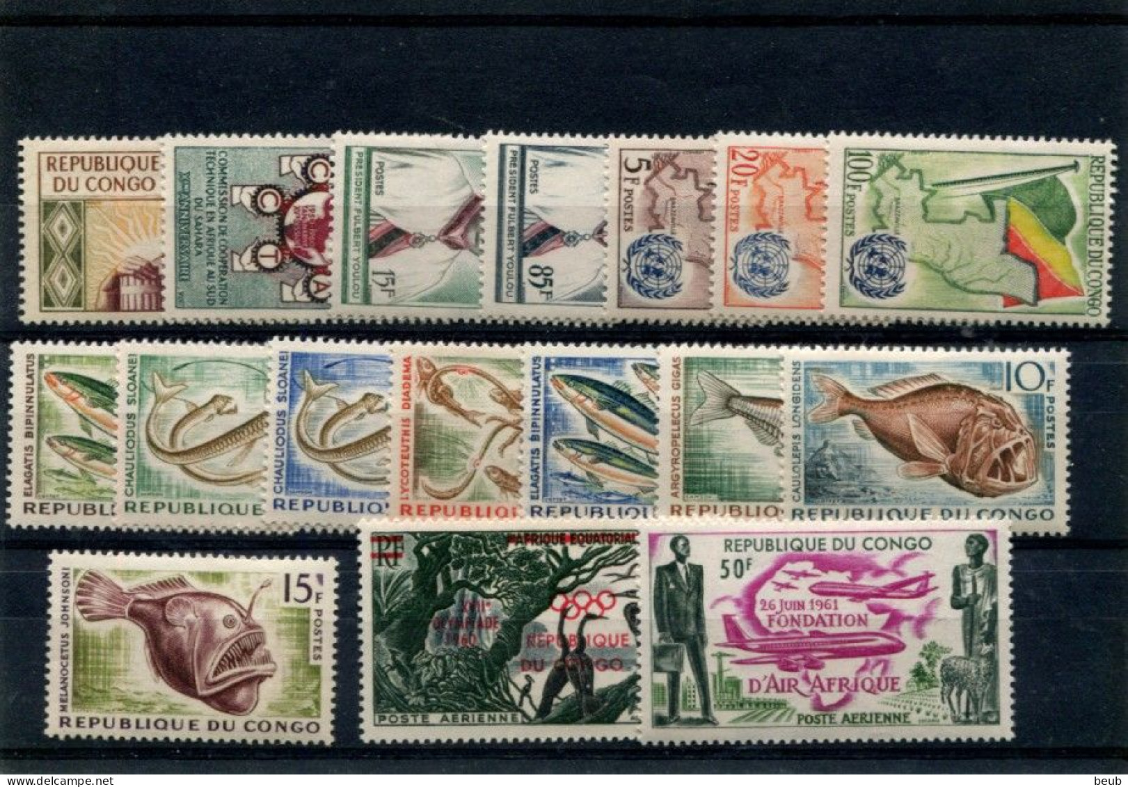 V - CONGO- Année 1959-61: Y&T N° 135 à 147A + PA 1 Et PA 5  Tous NSC ** - Mint/hinged