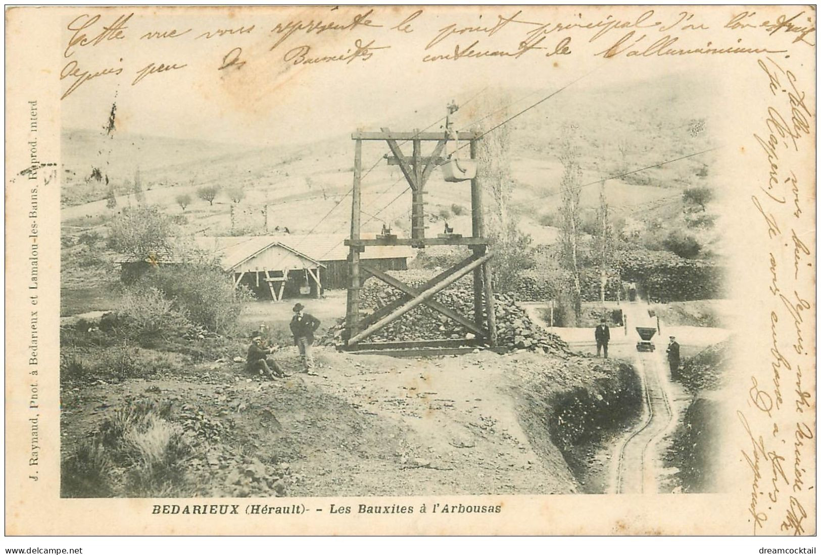 34 BEDARIEUX. Les Bauxistes à L'Arbousas 1903 - Bedarieux