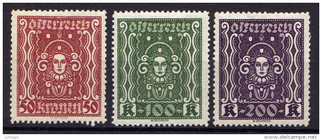 Österreich 1922/24 Mi 400-402 A I * [200424XIV] - Neufs