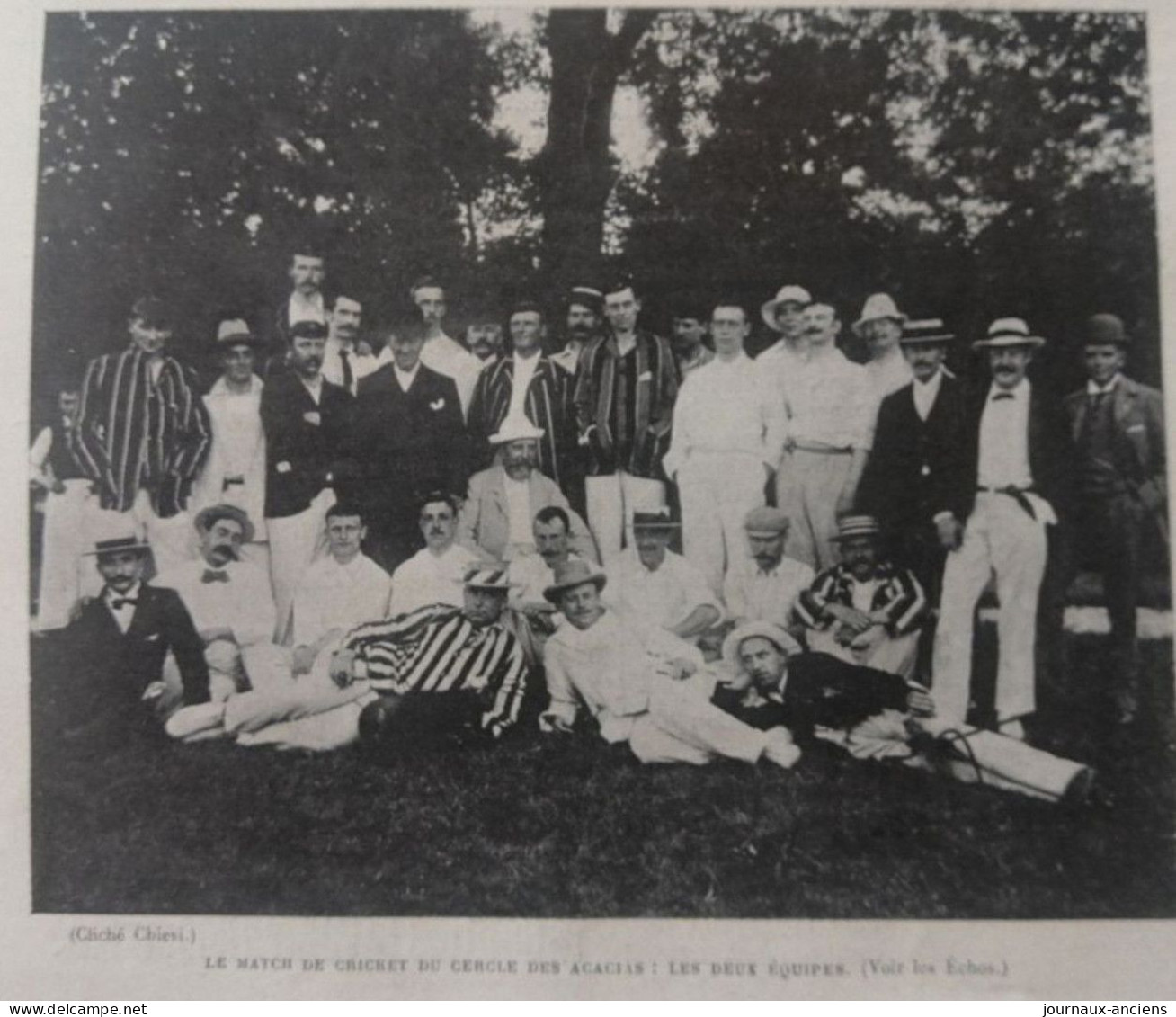 1898 LE MATCH DE CRICKET DU CERCLE DES ACACIAS - LES DEUX ÉQUIPES - LA VIE AU GRAND AIR - 1900 - 1949