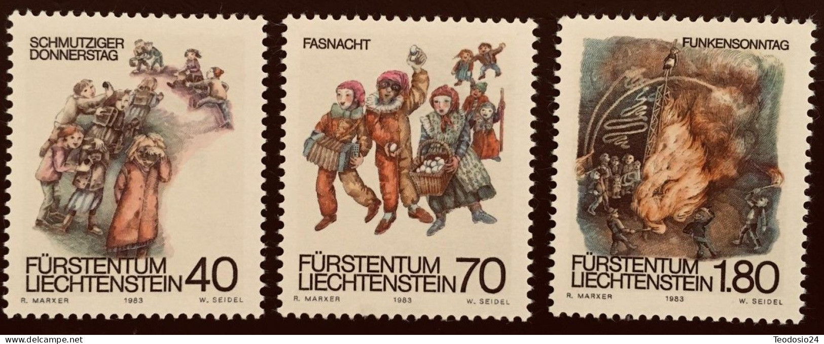 Liechtenstein 1983 Yt 759 A 761  Carnaval Y Cuaresma ** - Unused Stamps