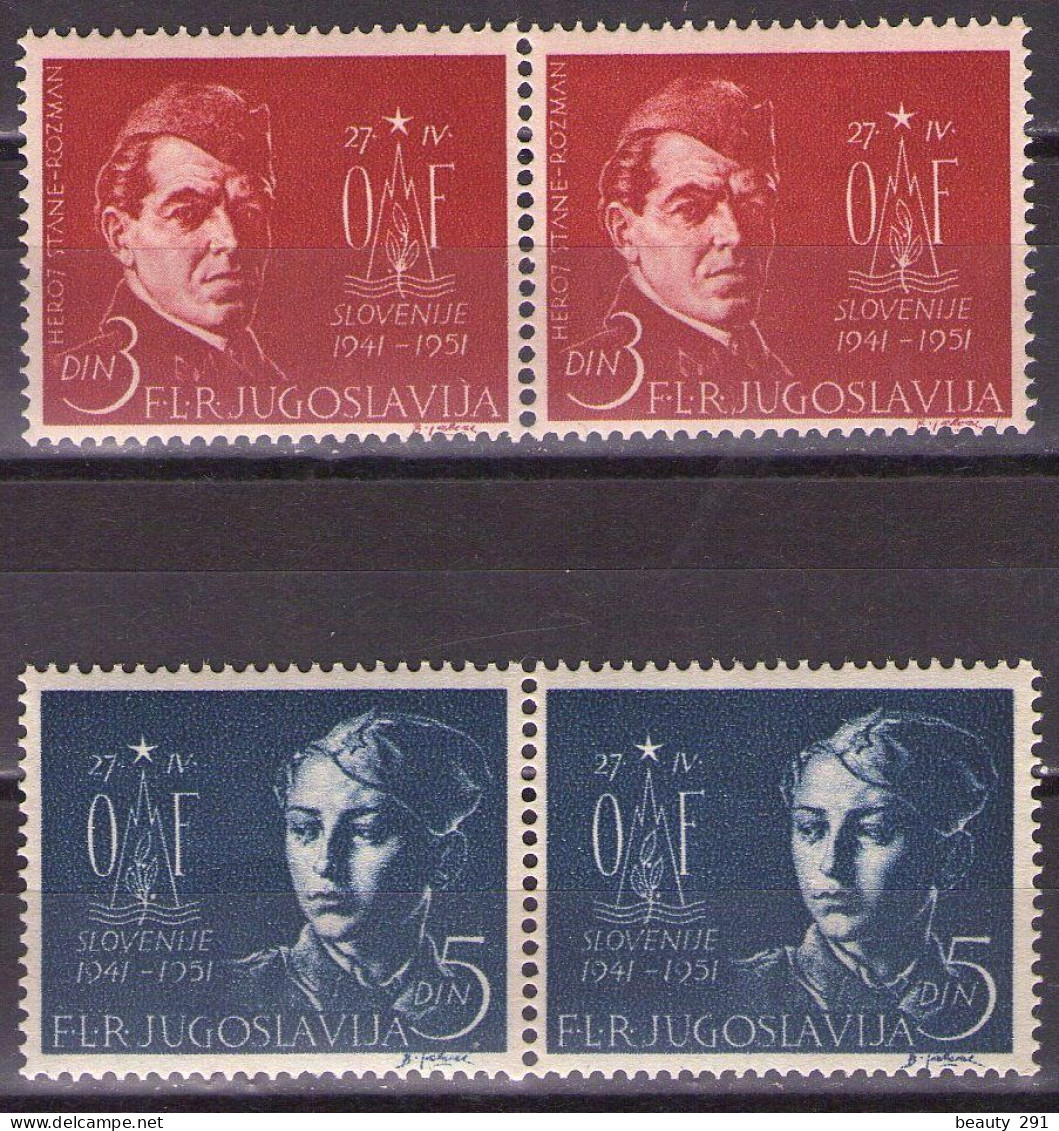 Yugoslavia 1951 - 10th Anniversary Of Partisan In Slovenia - Mi 641-642 - MNH**VF - Ongebruikt