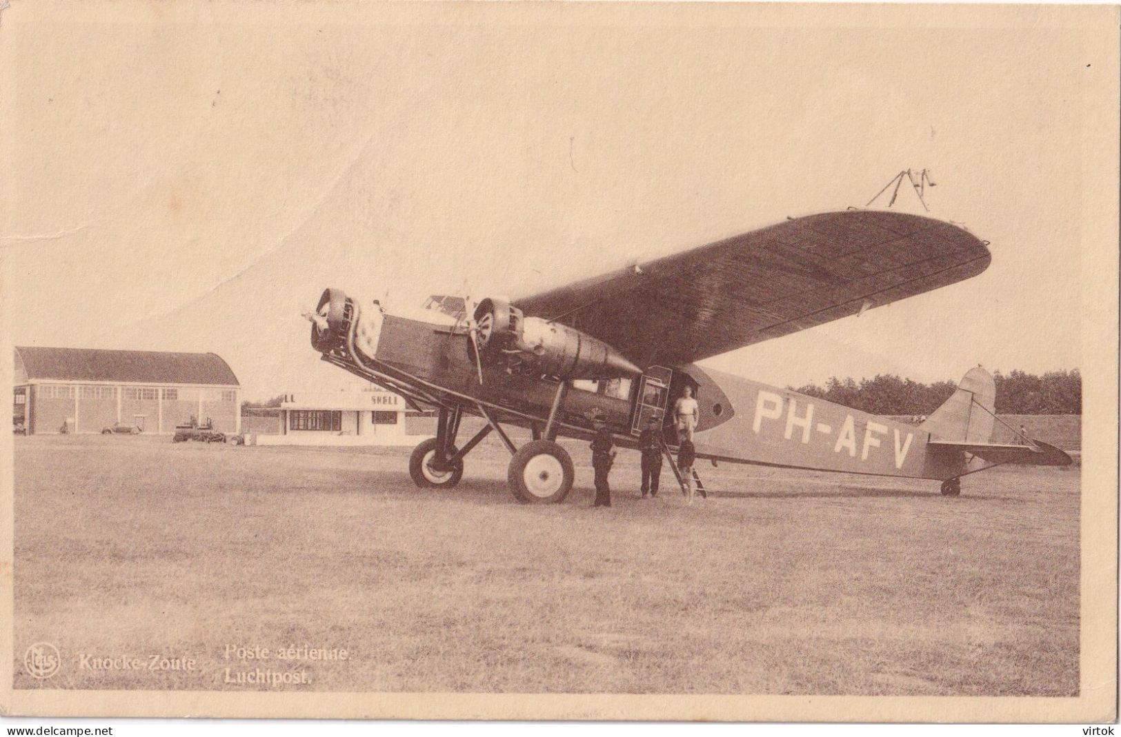 KNOKKE :  LE ZOUTE     Met Zegel             Vliegtuig - Avion - Knokke