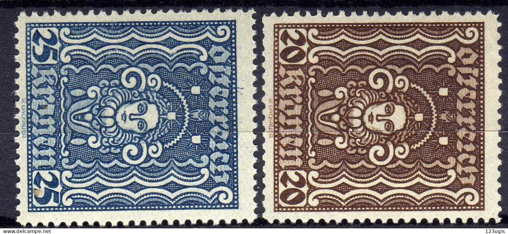 Österreich 1922 Mi 398-399 A I * [200424XIV] - Unused Stamps