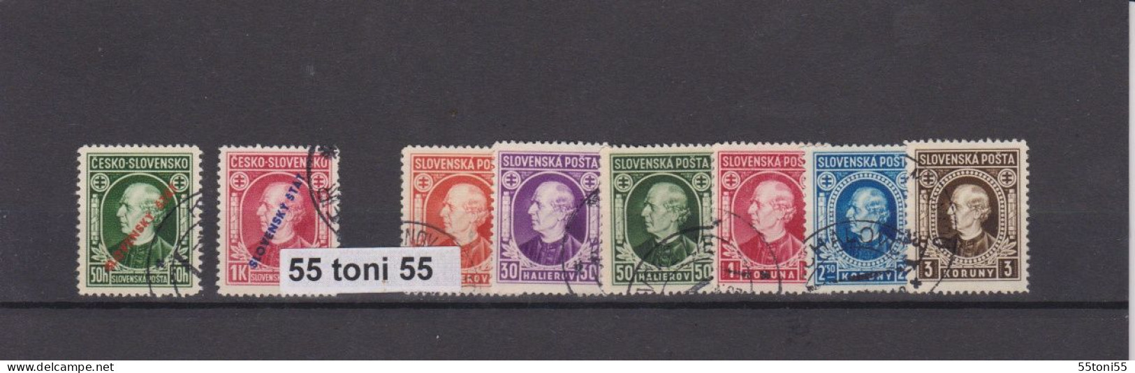 1939 P. Hlinka Mi-24/25+37/42 – Used (O) Slovaquie / Slovakia - Used Stamps