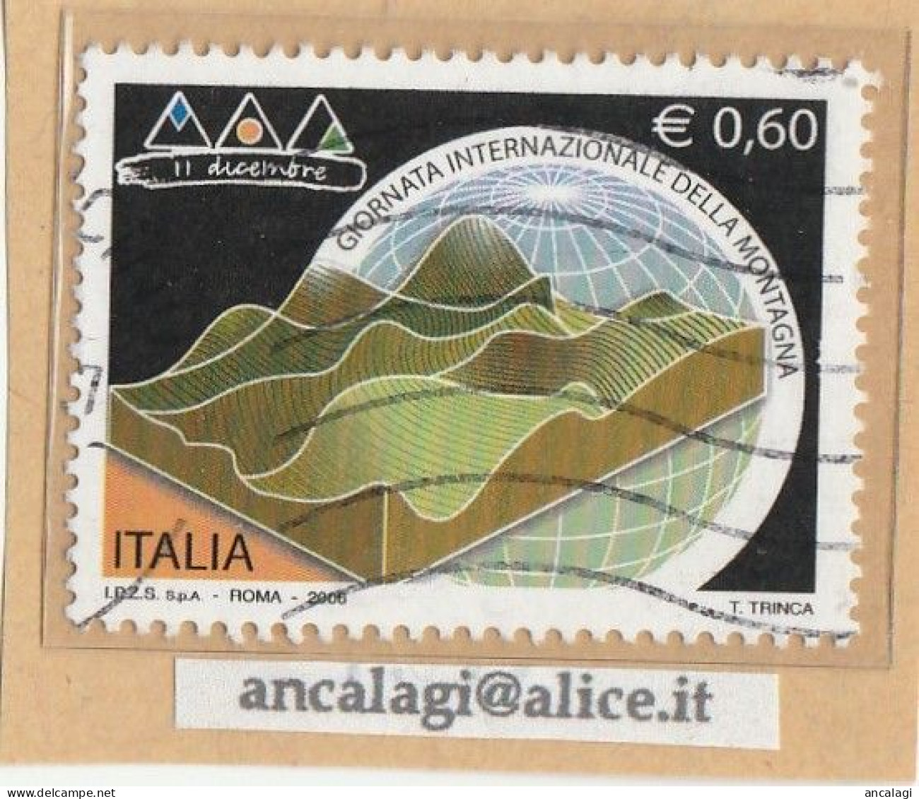 USATI ITALIA 2006 - Ref.1001 "GIORNATA DELLA MONTAGNA" 1 Val. - - 2001-10: Usati