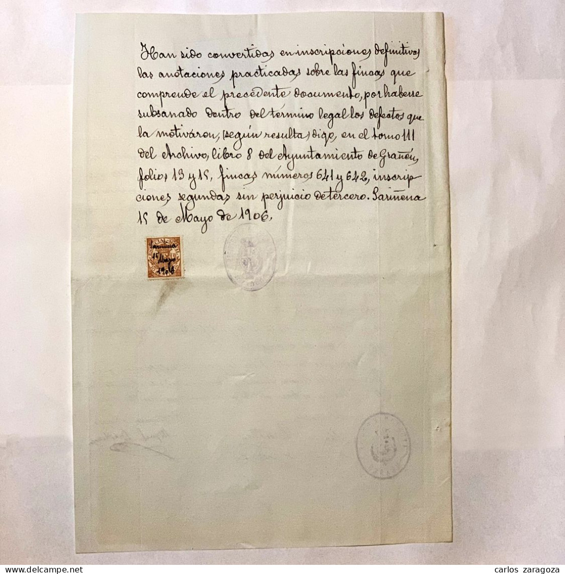 ESPAÑA 1906 — PLIEGO FISCAL — POLIZA Y TIMBRE MOVIL. TIMBROLOGIA. Marca De Agua - Fiscale Zegels