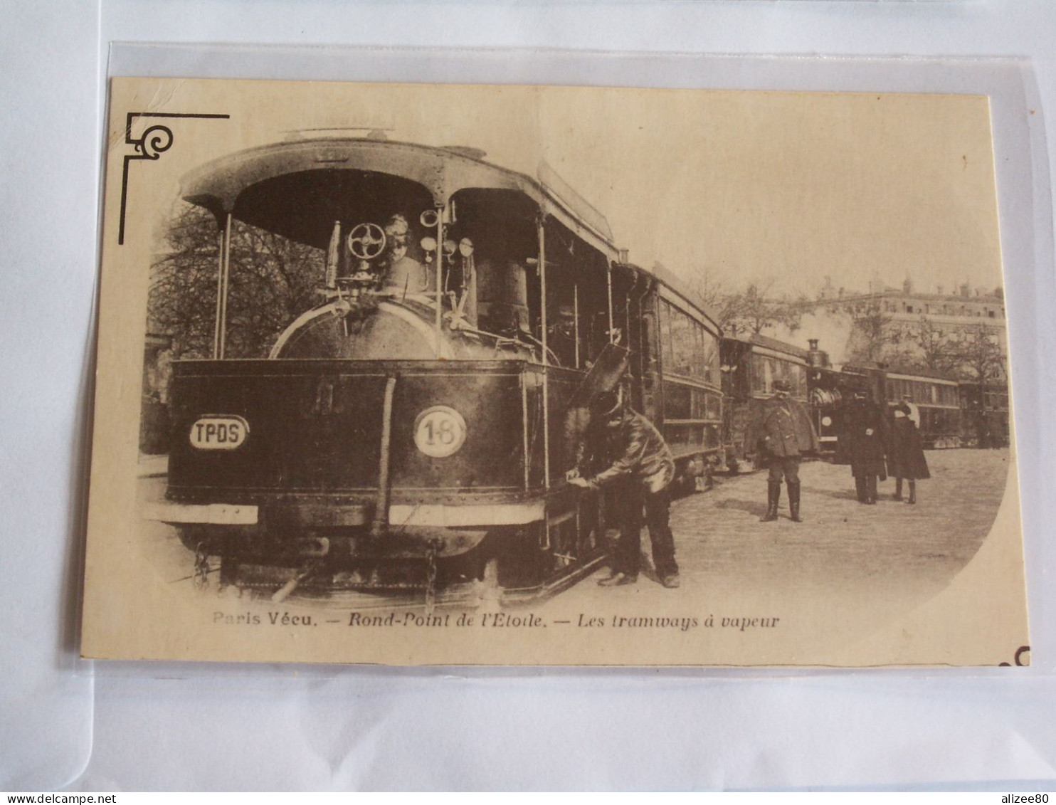 CPA   PARIS  VECU  //  TRAMWAY  A  VAPEUR --  REPRO - Transport Urbain En Surface