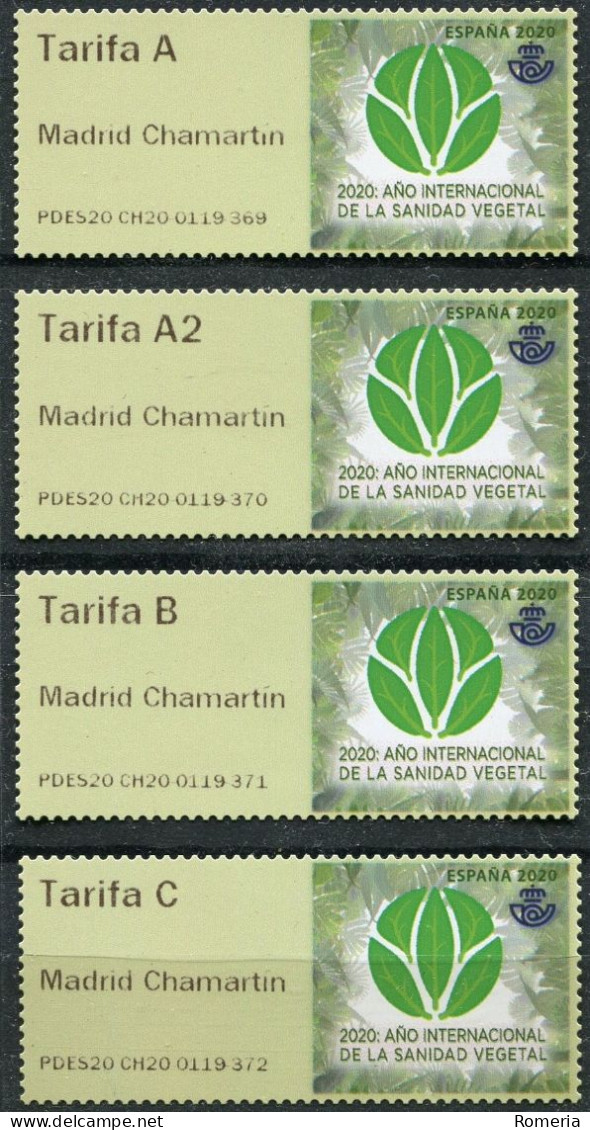 Espagne - 2020 - Madrid Chamartin - 0119 369 370 371 372 - Timbres De Distributeurs [ATM]