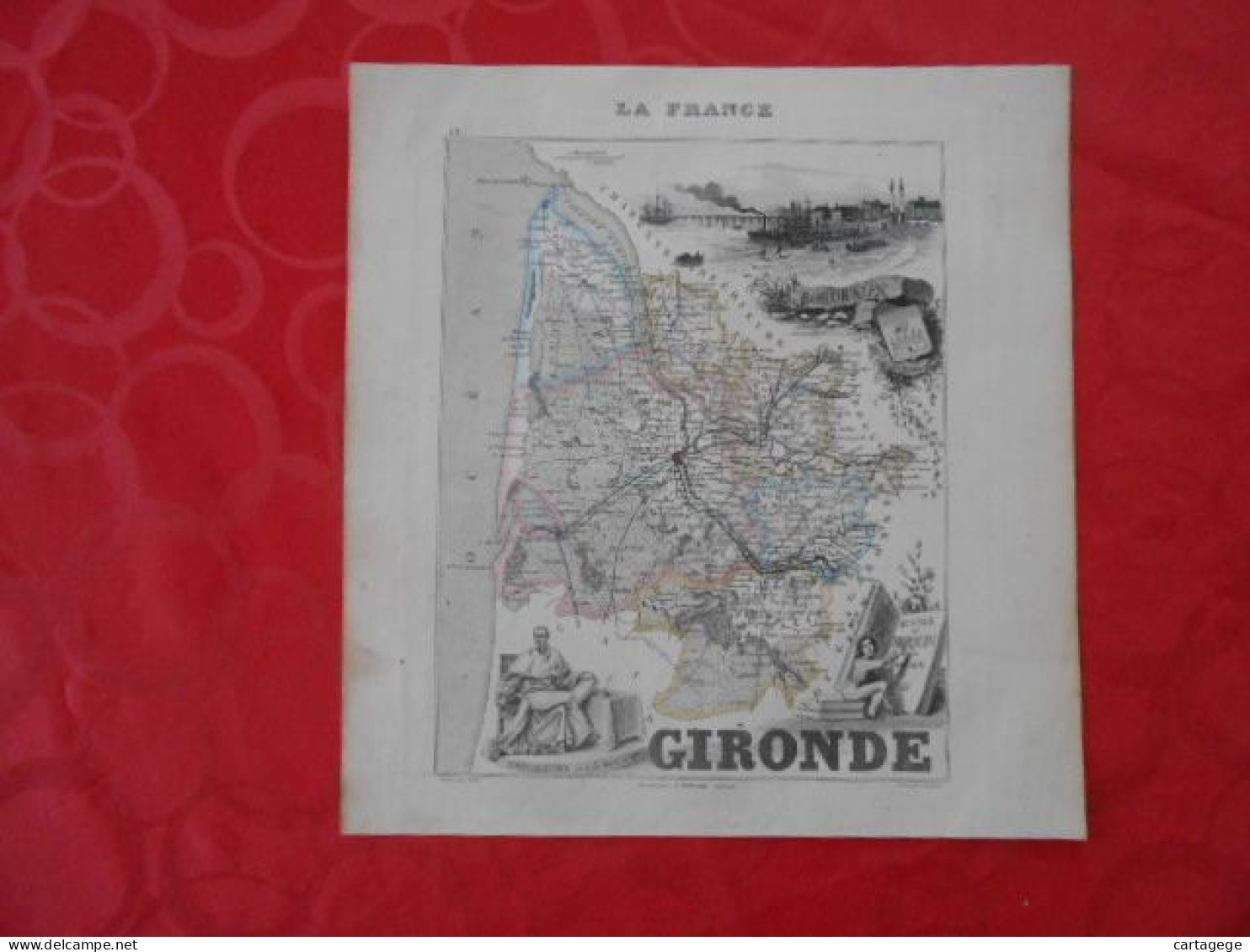 CARTE VUILLEMIN DEPARTEMENT DE LA GIRONDE (33) - Carte Geographique