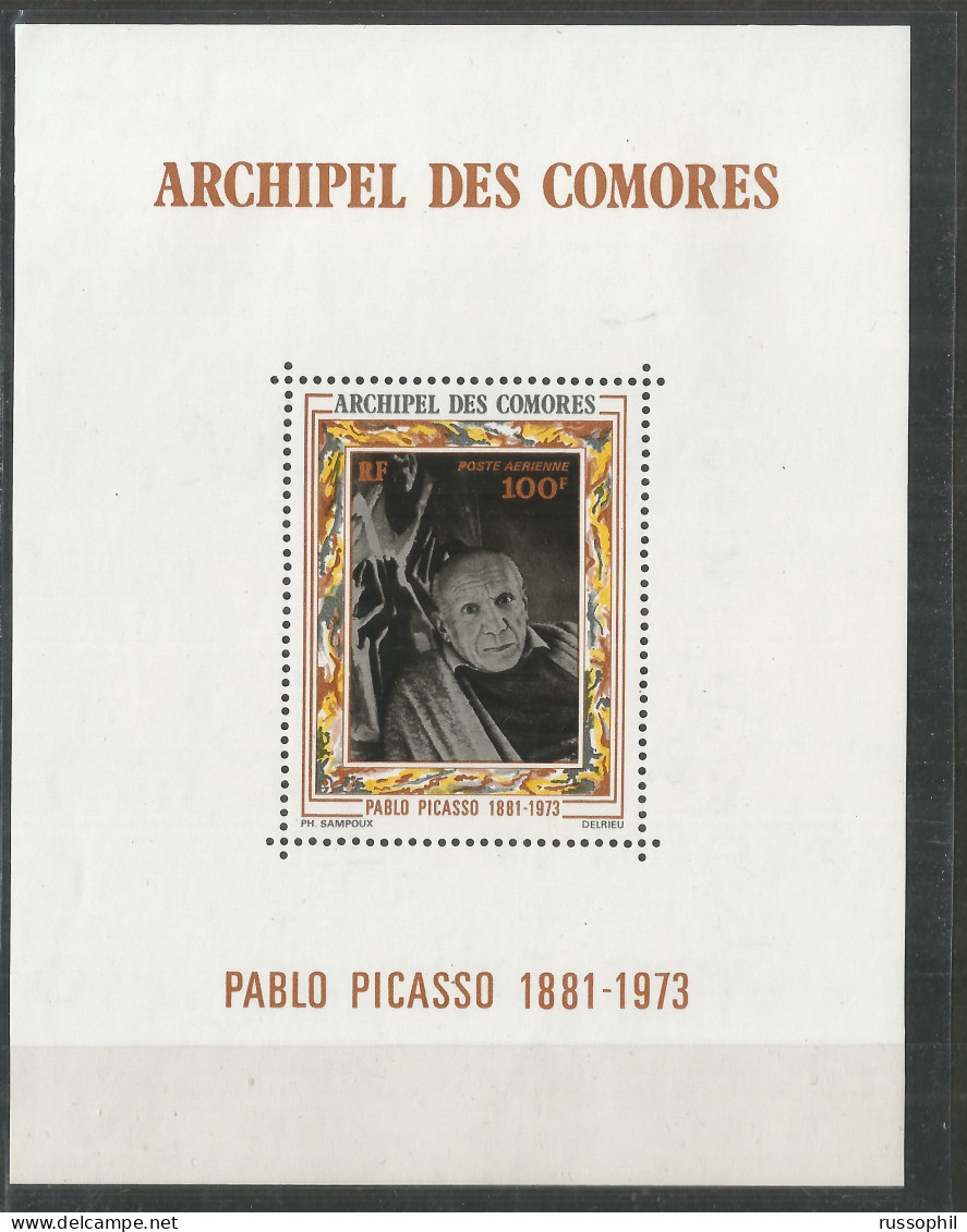 COMORES - BLOC FEUILLET - SOUVENIR SHEET - PABLO PICASSO - (**/MNH) - 1974 - Ungebraucht