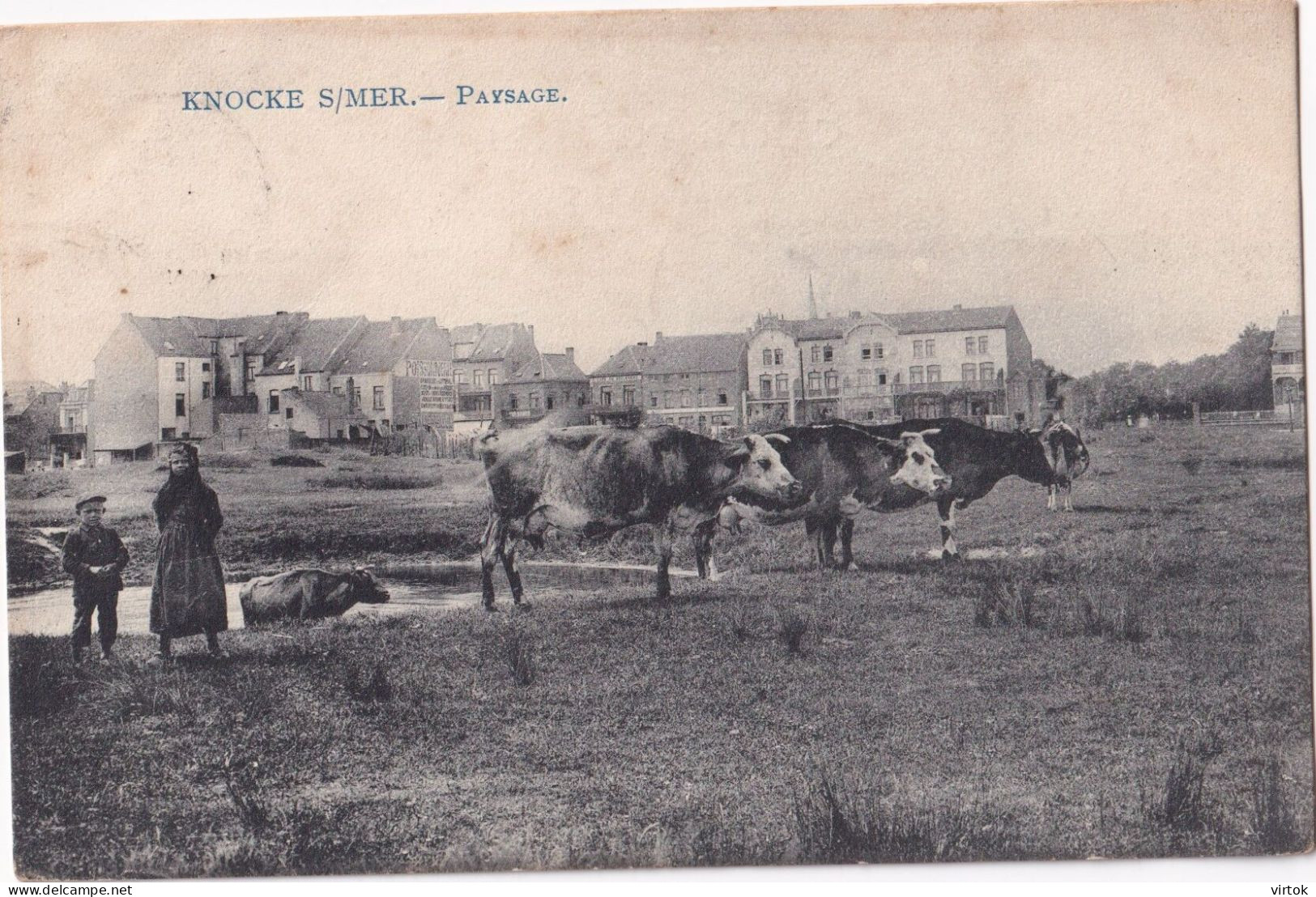 KNOKKE :    PAYSAGE  ........... (    Ecrit Avec Timbre - Met Zegel  ) - Knokke