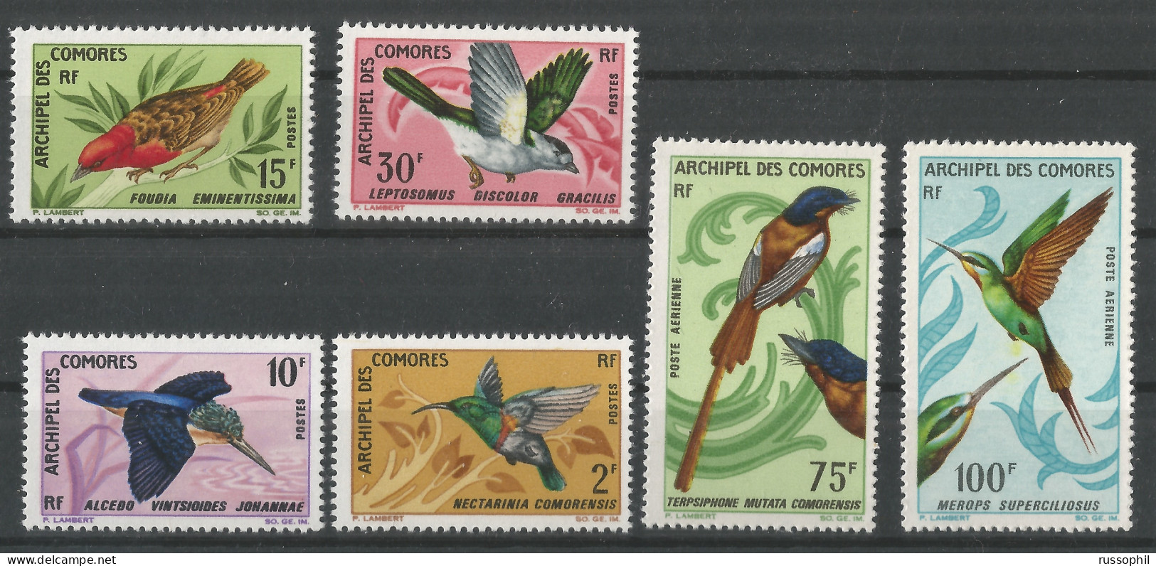 COMORES - OISEAUX - BIRDS -  Yv. #41 TO Yv. #44 AND Yv. #PA20 AND Yv. #PA21 -  (**/MNH) - 1967 - Nuovi