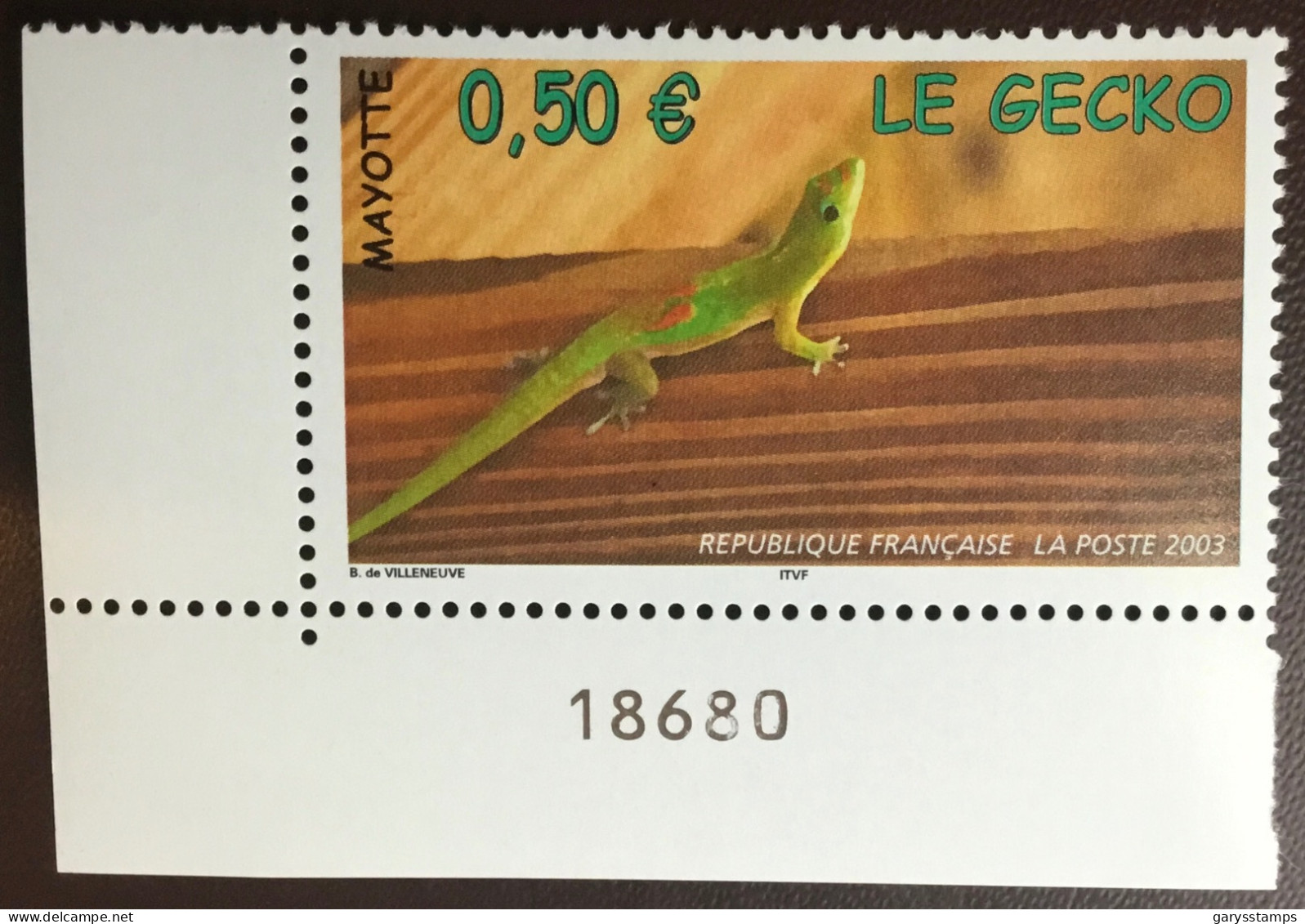 Mayotte 2003 Gecko Reptiles MNH - Sonstige & Ohne Zuordnung