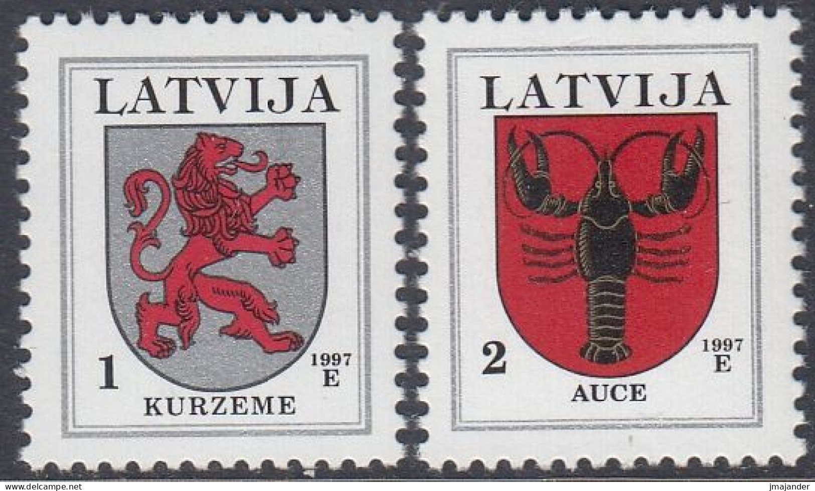 Latvia 1997 - Definitive Stamps: Kurzeme, Auce - Mi 371 AIII, 421 AII ** MNH [1845] - Lettonia