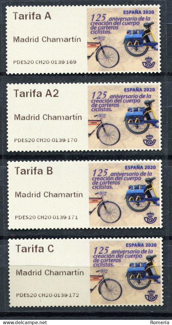 Espagne - 2020 - Madrid Chamartin - Ciclismo - 0139 169 170 171 172 - Timbres De Distributeurs [ATM]