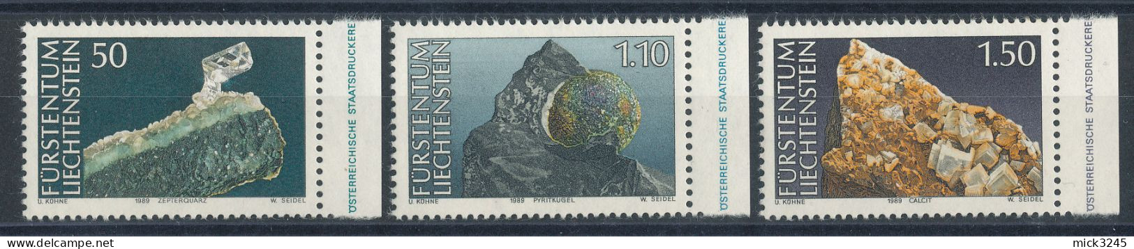 Liechtenstein  N°922 à 924** Mi N°981 à 983** Minéraux - Unused Stamps