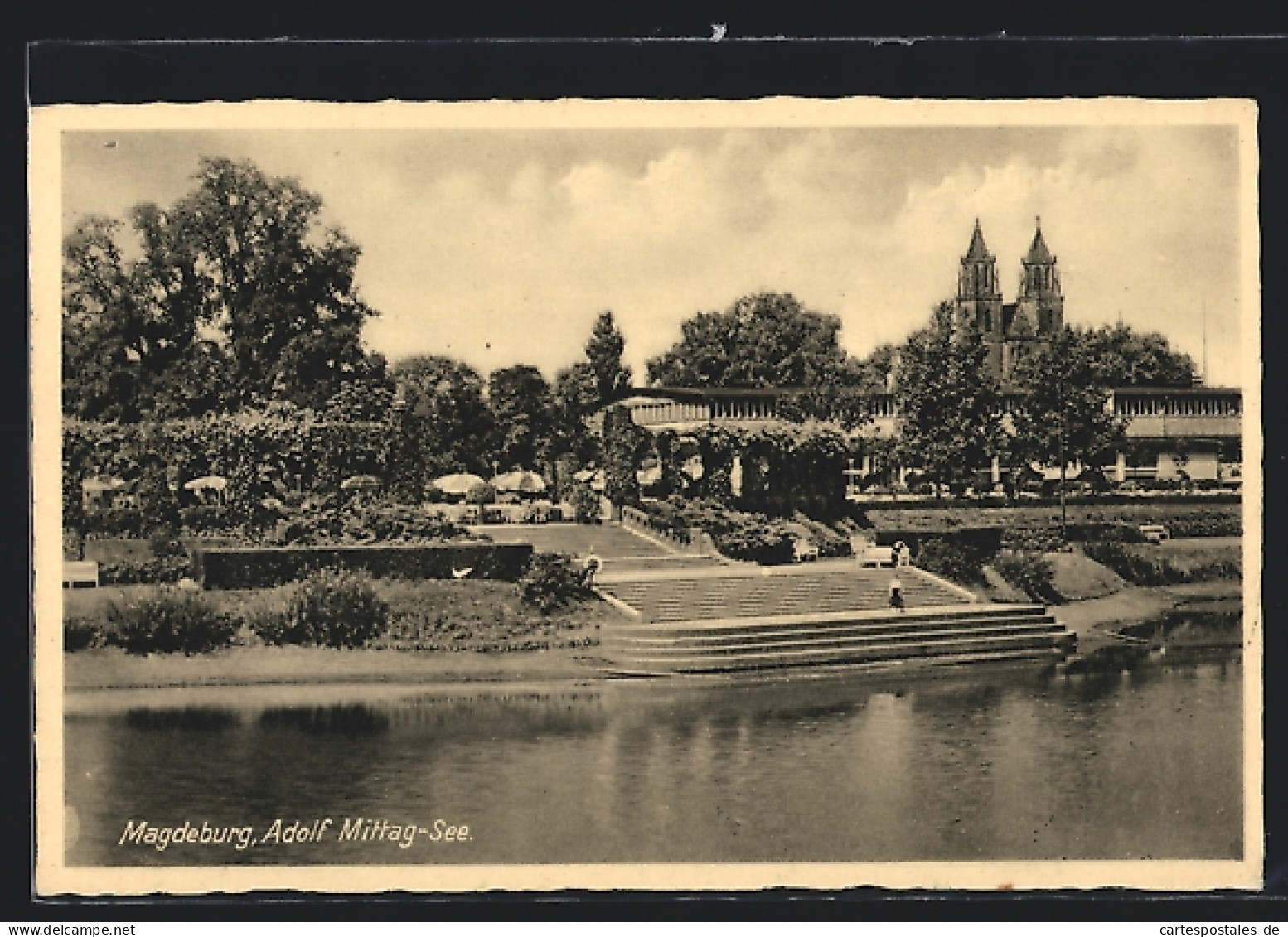 AK Magdeburg, Adolf Mittag-See Mit Besuchern  - Magdeburg