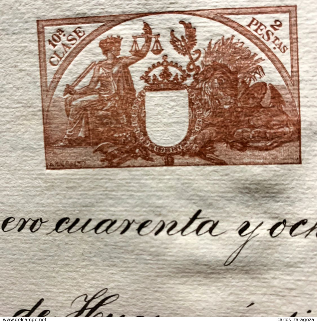 ESPAÑA 1906 — ENTERO FISCAL. PAPEL TIMBRADO DE 2 Ptas. Marca De Agua: TIMBRE DEL ESTADO - Fiscaux