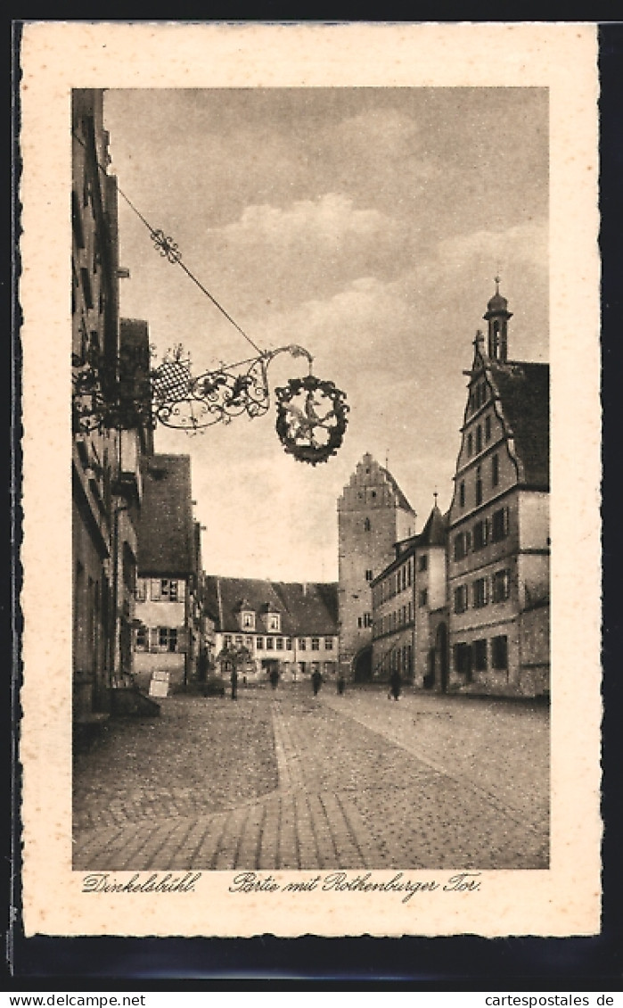 AK Dinkelsbühl, Blick Zum Rothenburger Tor  - Rothenburg O. D. Tauber