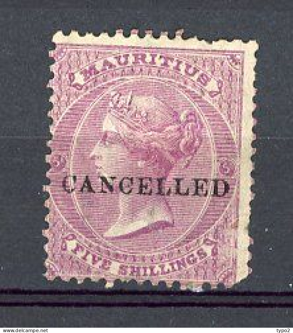 MAURICE : Yv. N° 40a SB N° 72 Fil CC  CANCELLED (*)  5s Lilas  Rose  Cote 65 Euro BE R 2 Scans - Mauricio (...-1967)