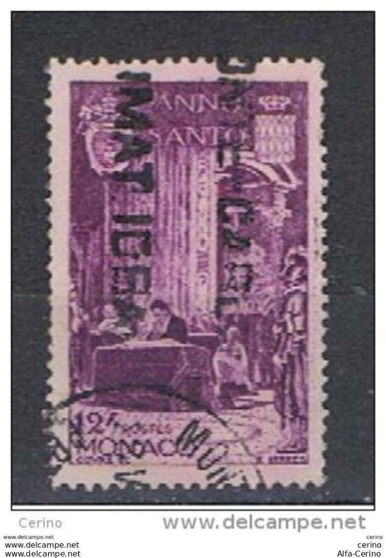 MONACO:  1951  ANNO  SANTO  -  12 F. LILLA  US. -  YV/TELL. 358 - Used Stamps