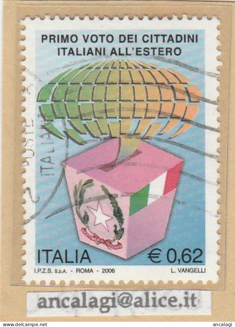 USATI ITALIA 2006 - Ref.1003A "VOTO DEGLI ITALIANI ALL'ESTERO" 1 Val. - - 2001-10: Usati