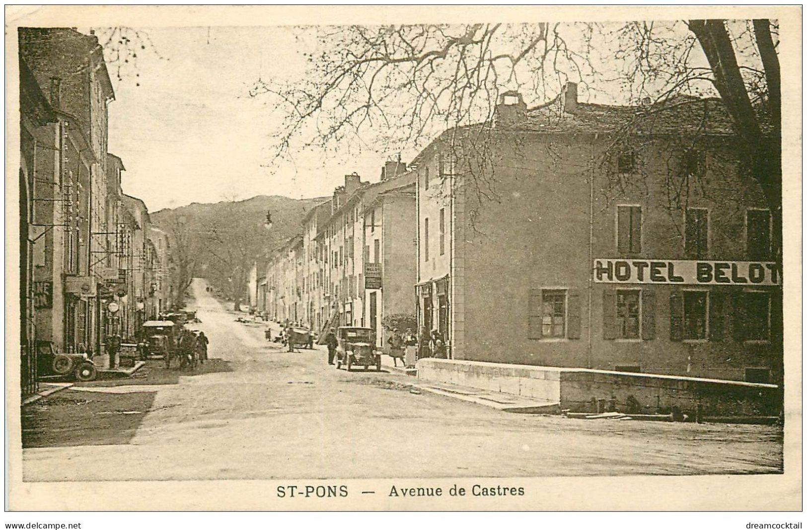 34 SAINT-PONS. Hôtel Belot Avenue De Castres 1929. Pompe à Essence Ancienne - Saint-Pons-de-Mauchiens