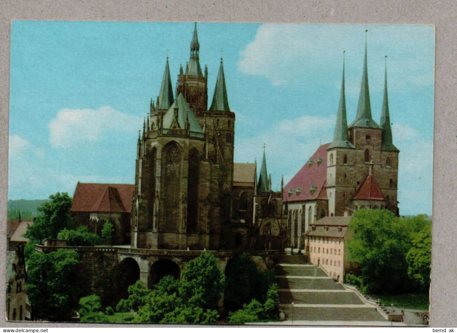 031# BRD - 12  Color  - AK:  Erfurt - IGA, Krämerbrücke, Malsdorf, Fischmarkt, Rathaus, Kirchen  (alle im Bild)