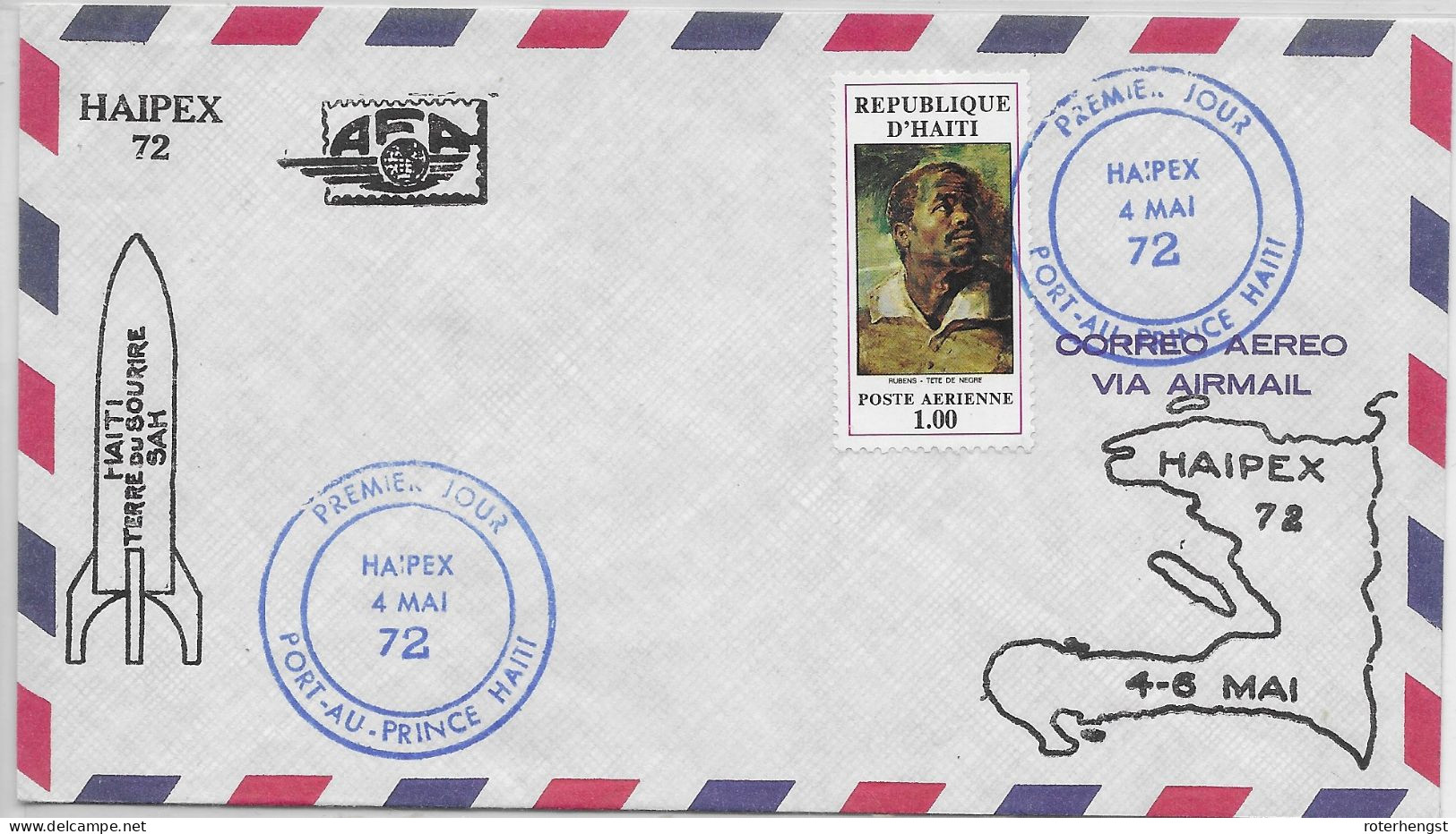 Haiti FDC Haipex 1972 Rocket Cancel - Haiti