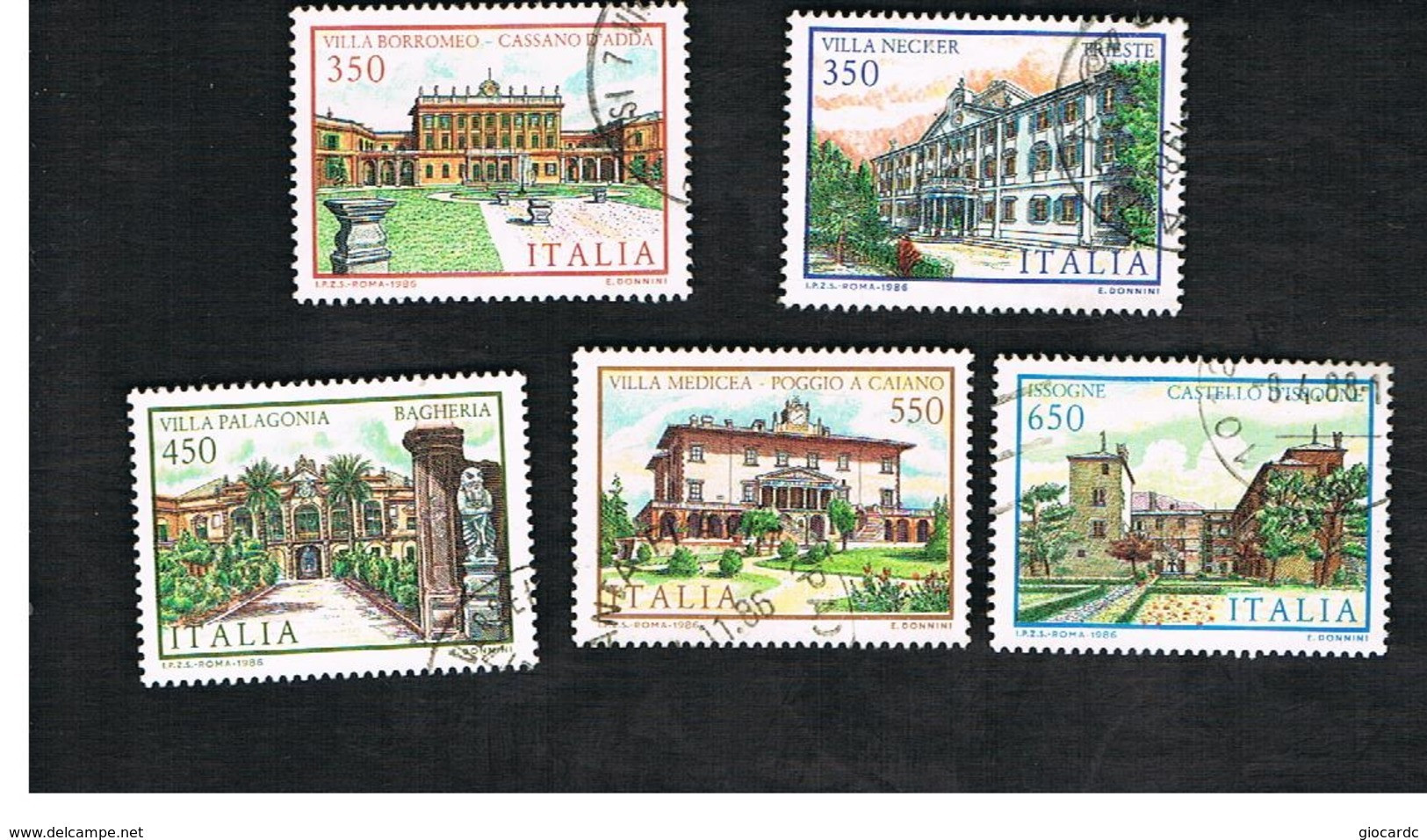 ITALIA REPUBBLICA  - UNIF. 1793.1797    1986   VILLE D' ITALIA (COMPLET SET OF 5)  -  USATO  - RIF. 30805.06.07.08.09 - 1981-90: Gebraucht