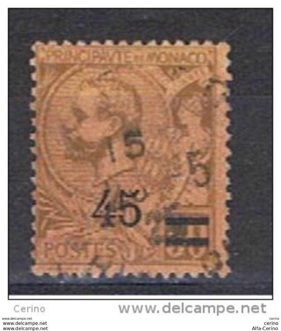 MONACO:  1924  SOPRASTAMPATO  -  45/50 C.  LILLA  BRUNO  ARANCIO  US. -  YV/TELL. 70 - Gebruikt