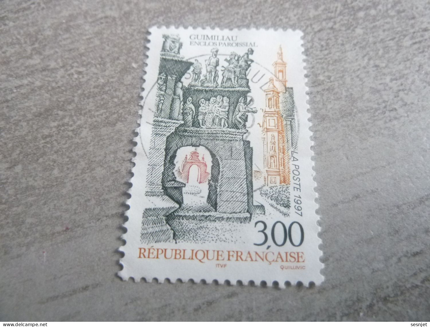 Guimiliau - Finistère - 3f. - Yt 3080 - Gris-noir Et Brun Clair - Oblitéré - Année 1997 - - Used Stamps