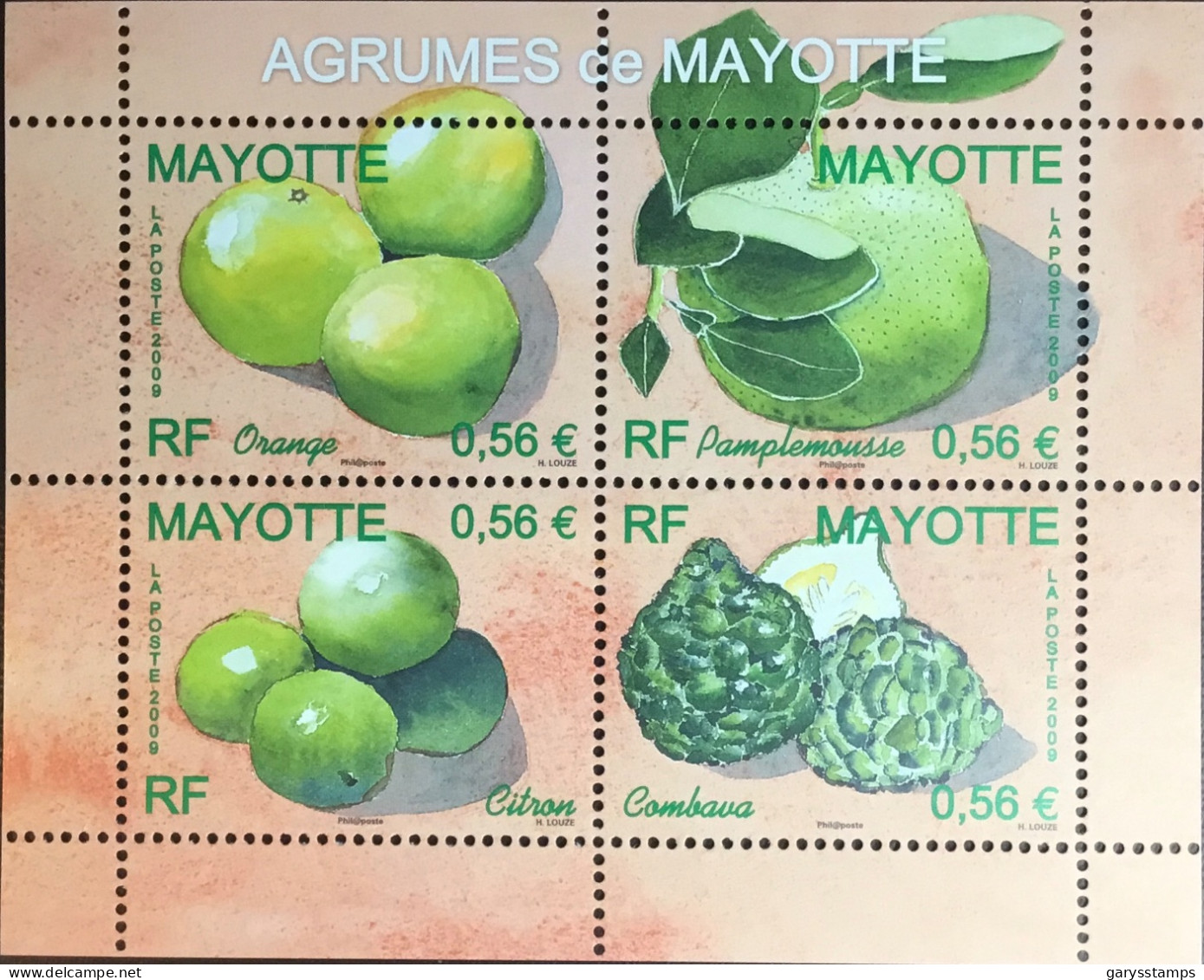 Mayotte 2009 Vegetables Fruits Sheetlet MNH - Sonstige & Ohne Zuordnung