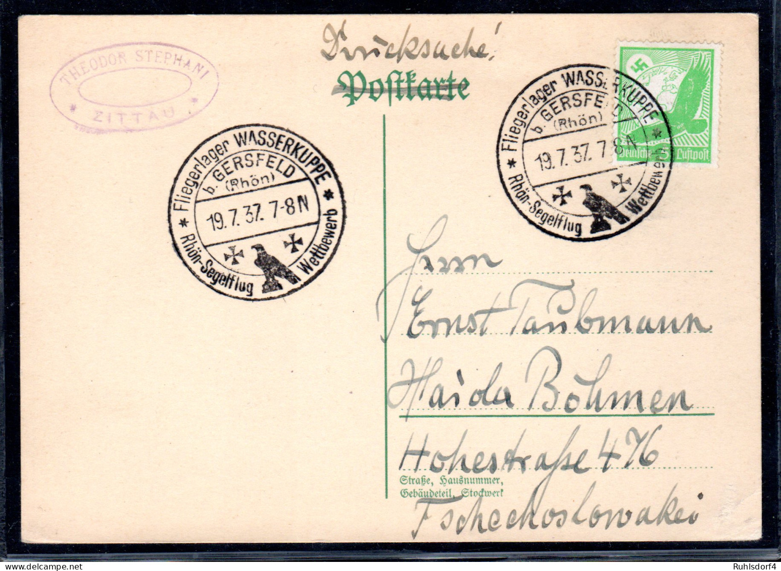 DR, Frankenhausen Kyffhäuser-Flug Karte Mit Mi.-Nr. S 10 - Airmail & Zeppelin