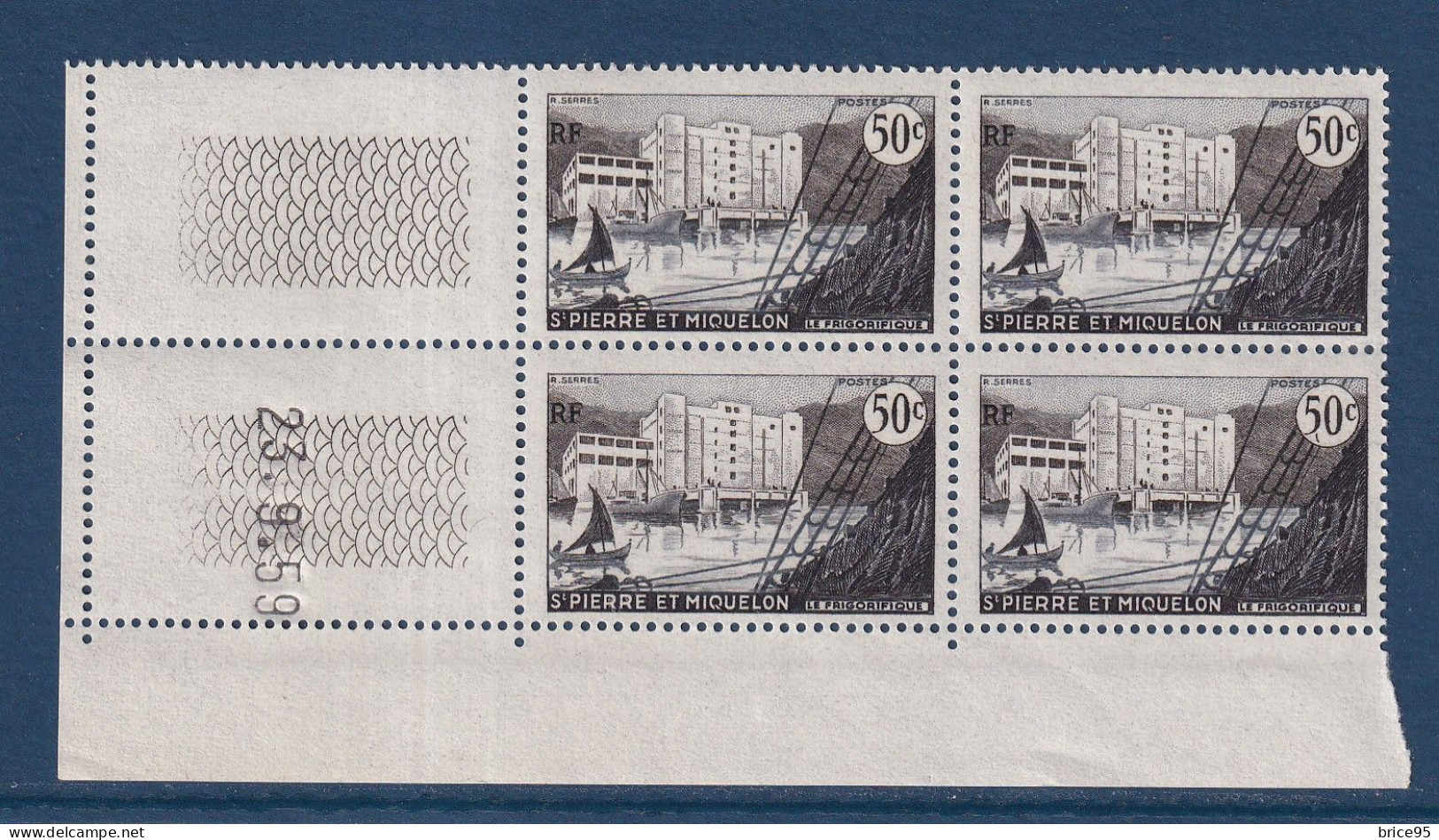 Saint Pierre Et Miquelon - YT N° 349 ** - Neuf Sans Charnière - Coin Daté - 1955 à 1956 - Unused Stamps