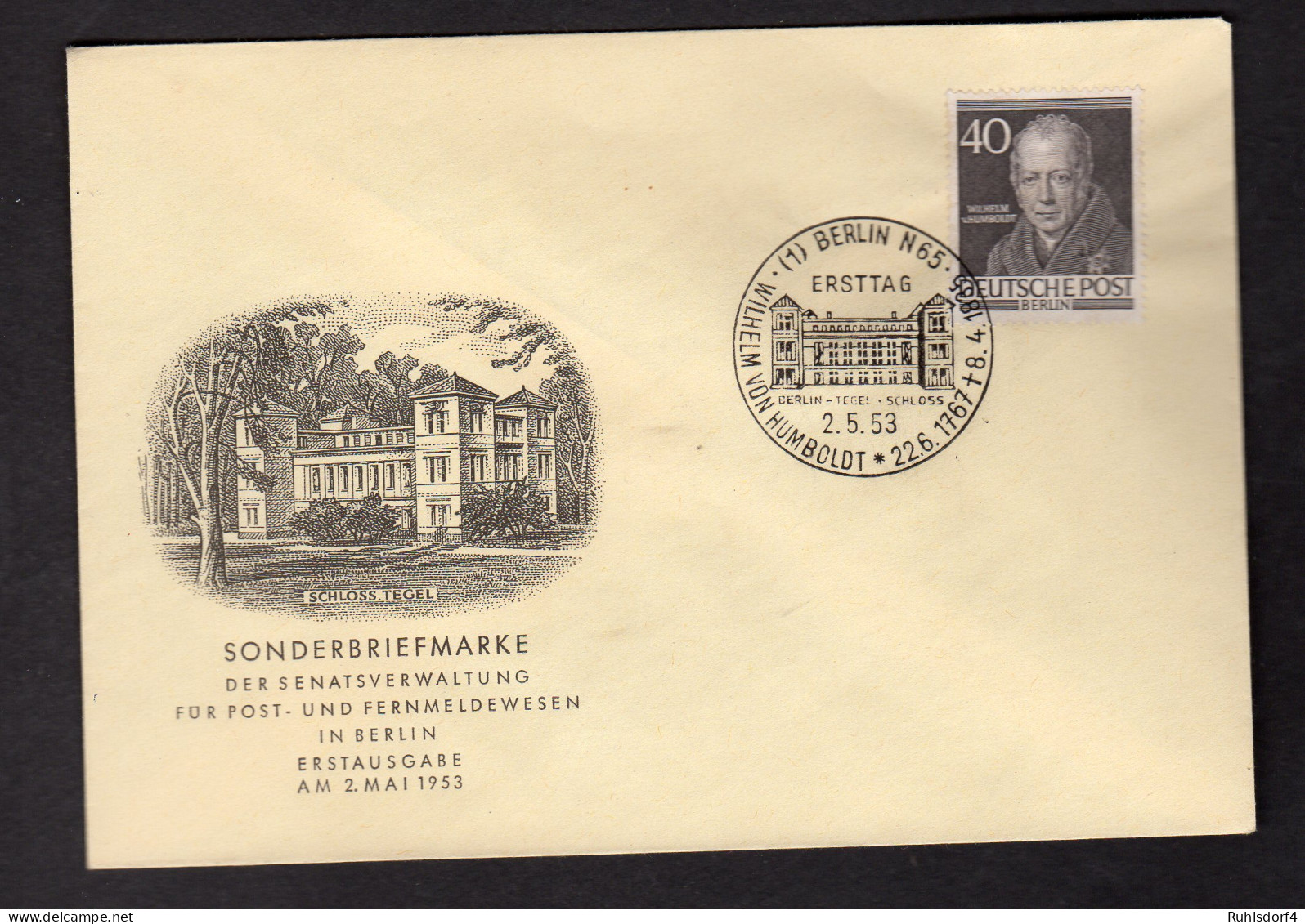 Berlin, FDC. Mi.-Nr. 100 - Humboldt - Andere & Zonder Classificatie