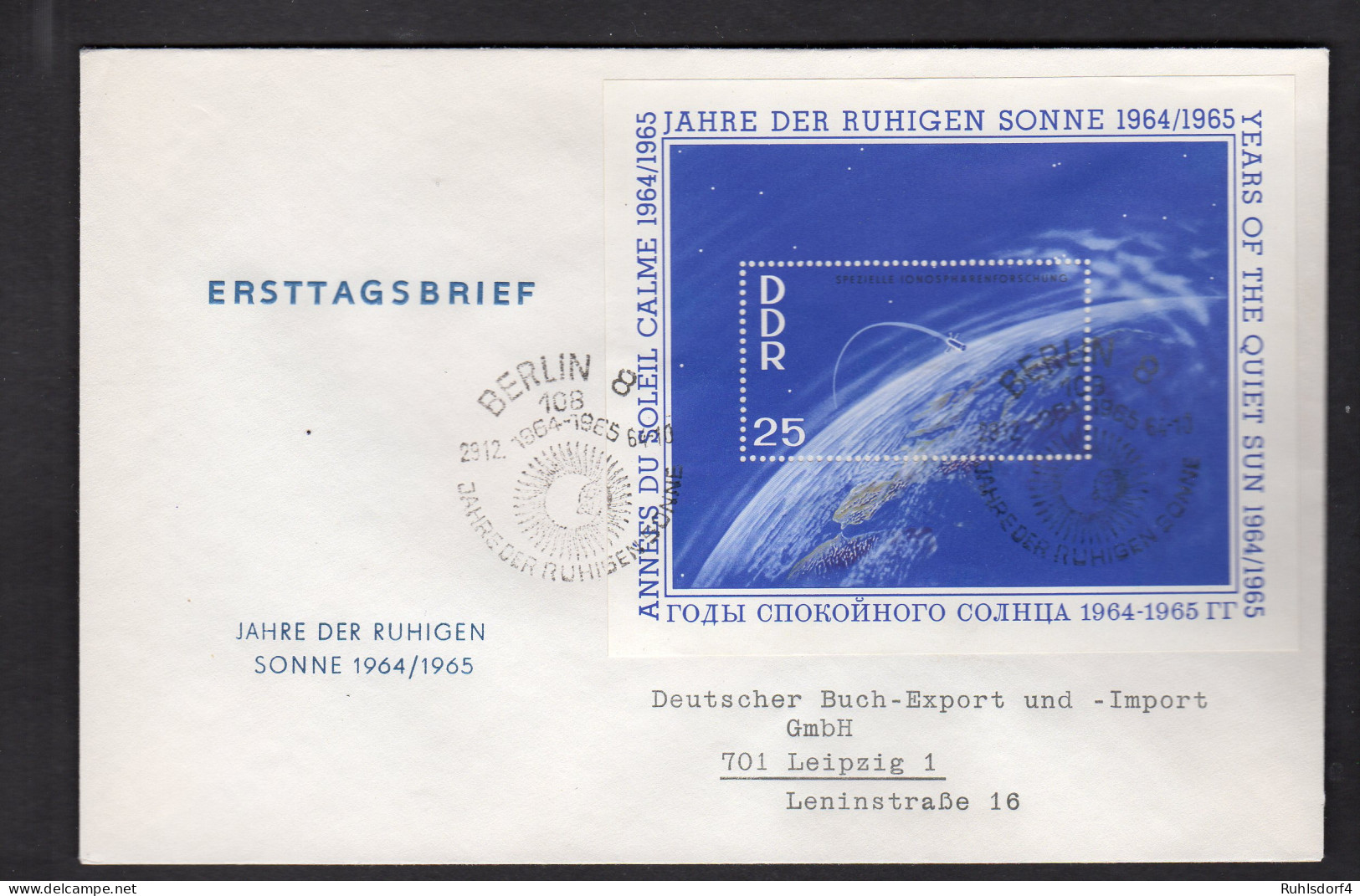 DDR, FDC. Mi.-Nr. Block 20-22 (Jahr Der Ruhigen Sonne) - Sonstige & Ohne Zuordnung